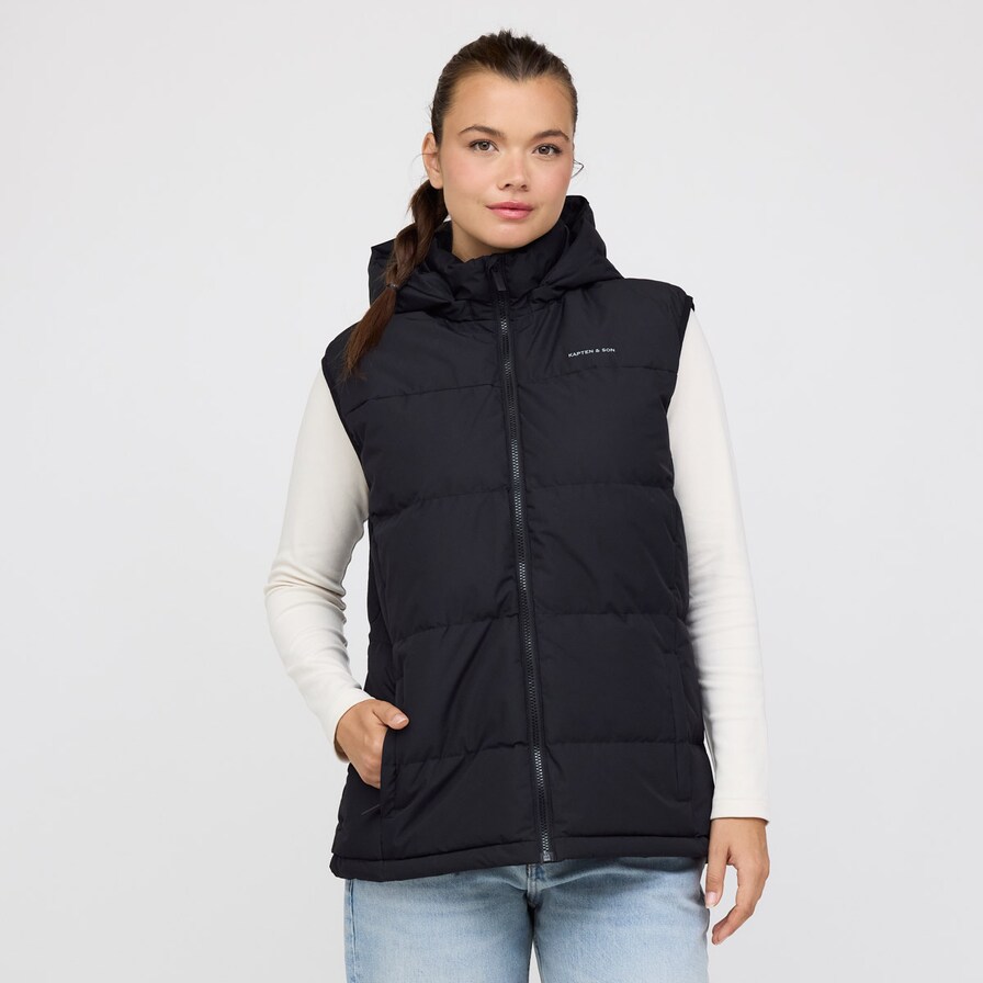 Puffer Vest, Puffer Vest All Black Schwarz, Bild 3 von 11