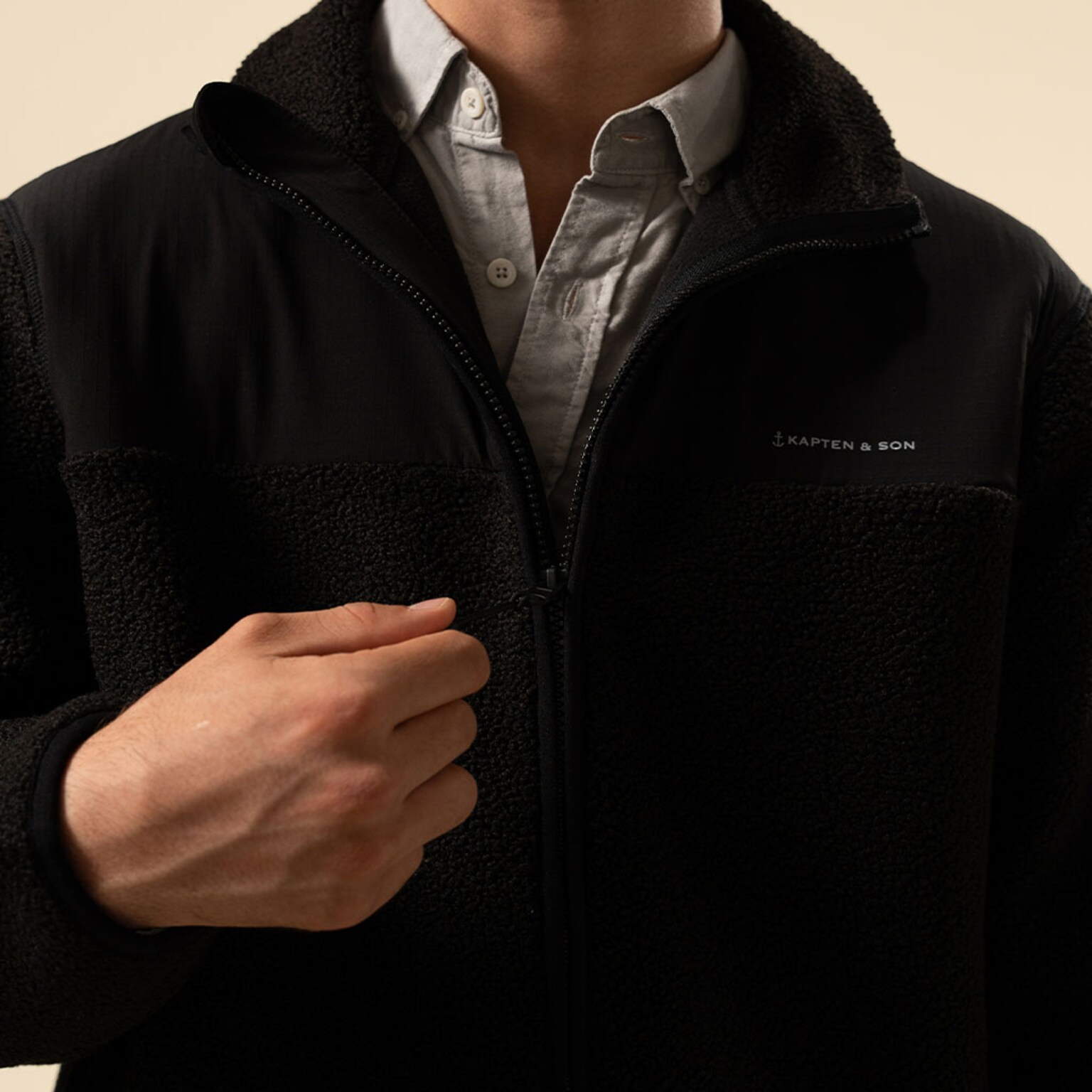 Teddy Fleece Jacket, Teddy Fleece Jacket Midnight Black, Zwart, Afbeelding 10 van 12