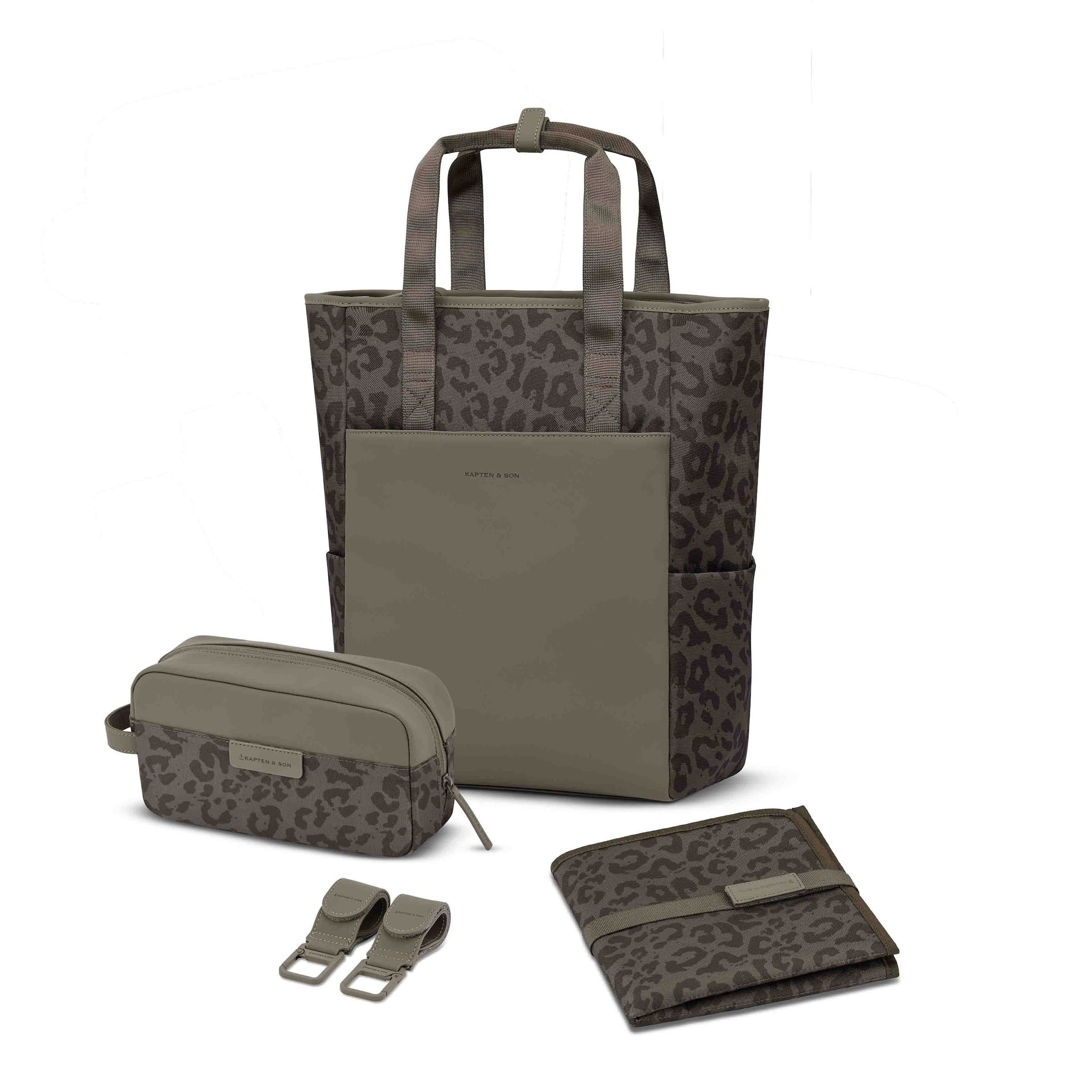 Lindby Pro Diaper Backpack Set Leo Dark Brown