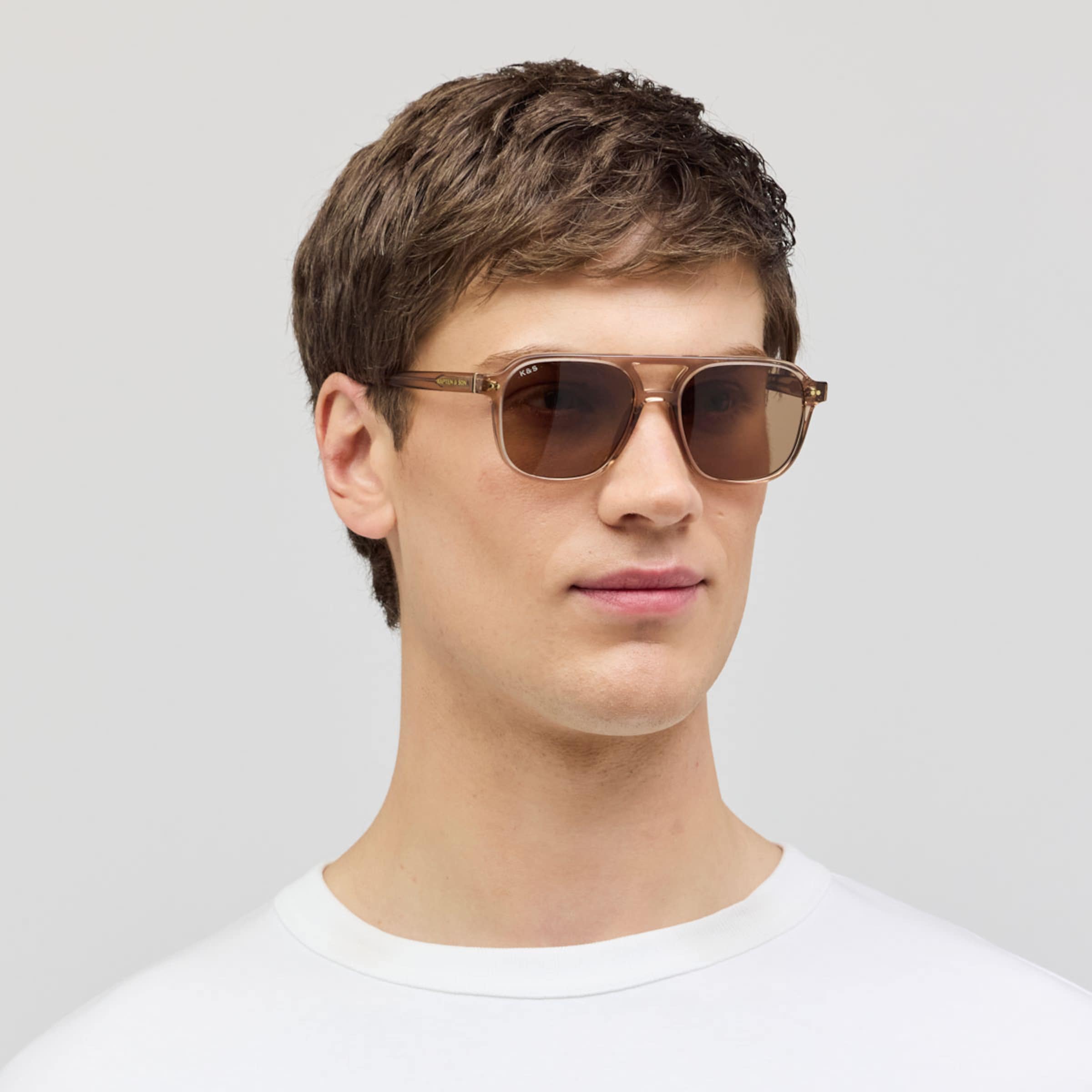 Zurich Oversize Small Transparent Hazel Light Brown