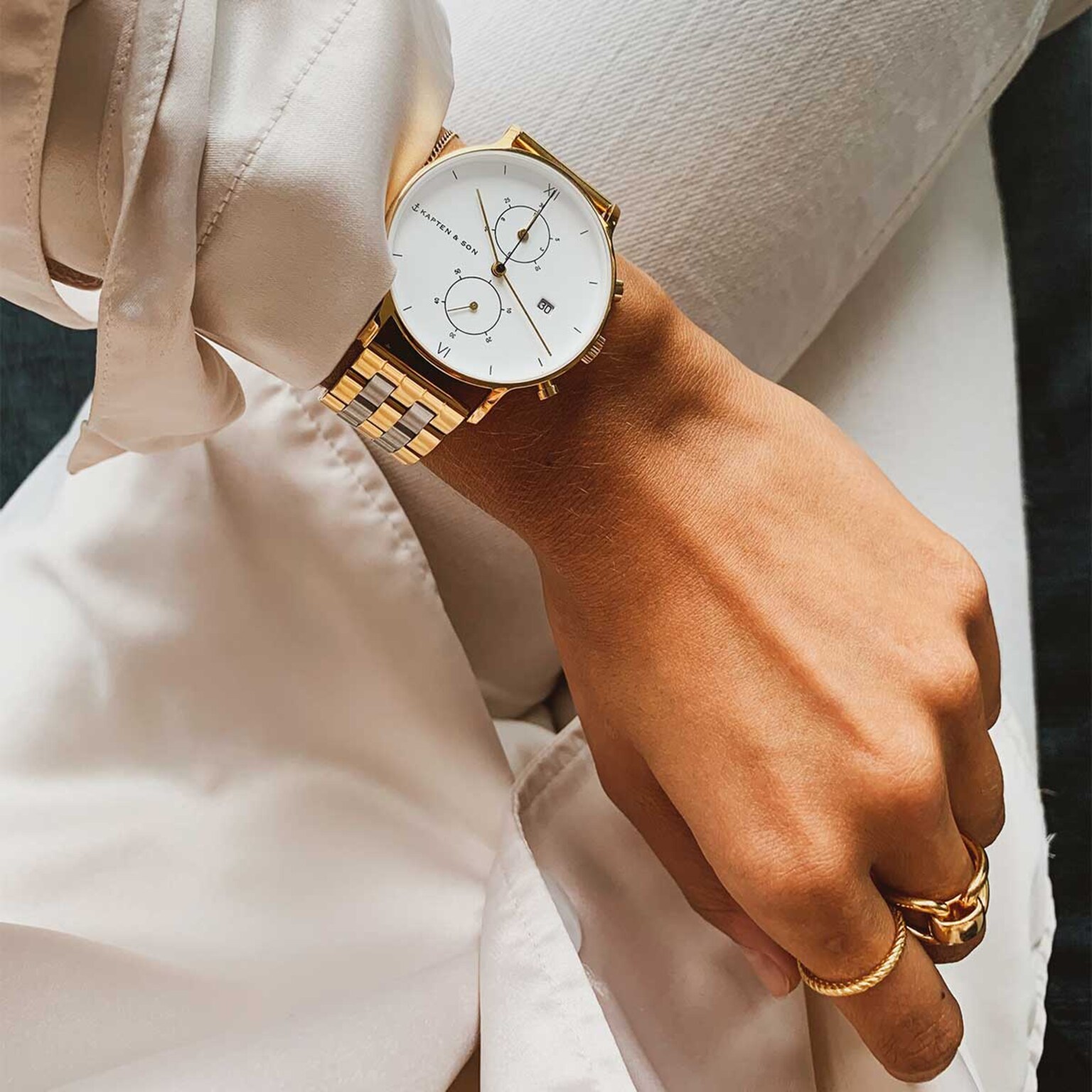 Chrono, Chrono Gold Bicolor Steel, Goud, Afbeelding 2 van 7