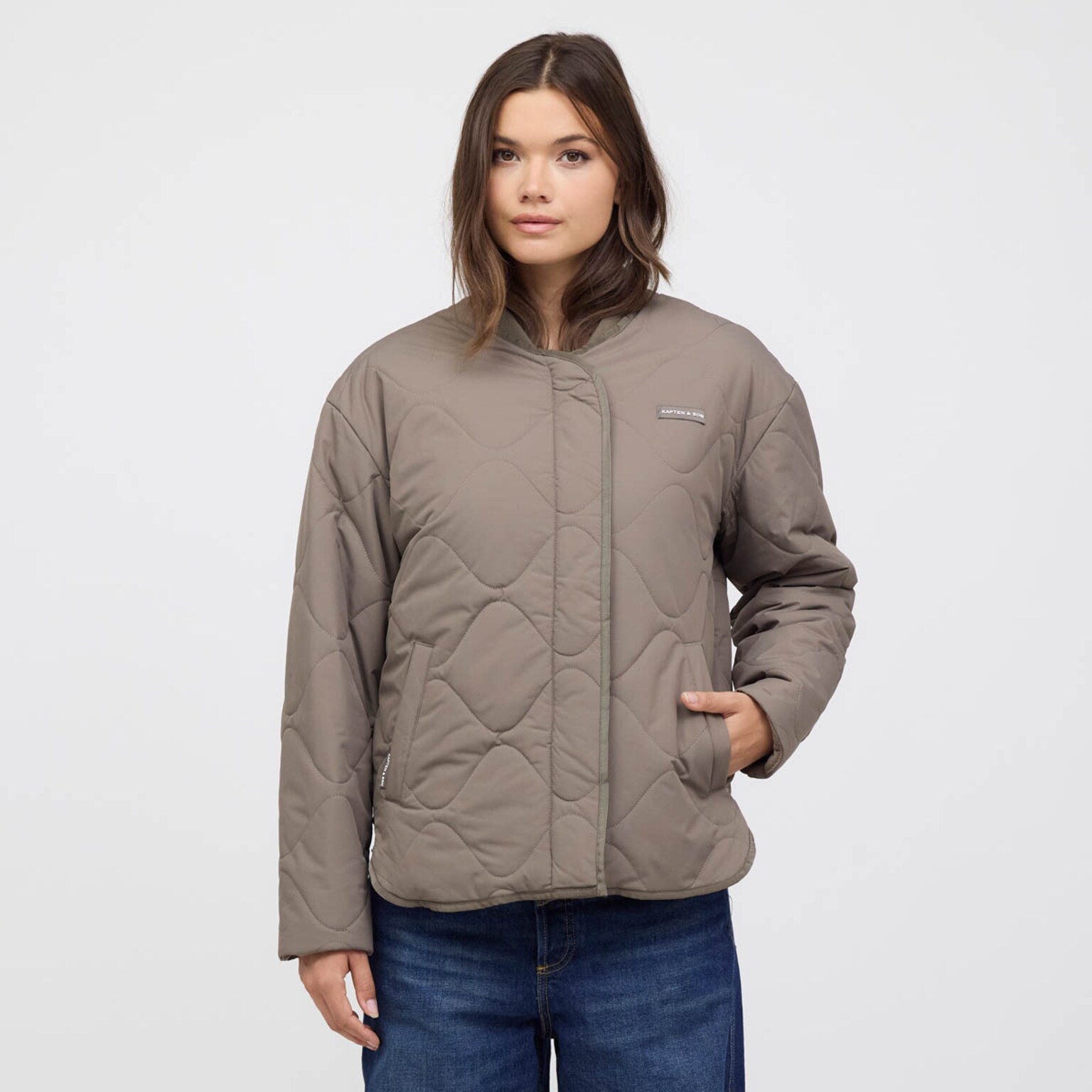Reversible Bomber Puffer Jacket, Reversible Bomber Puffer Jacket Taupe/Fleece Taupe, Bild 3 von 13
