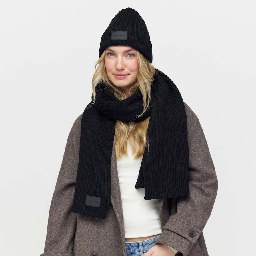 Scarf, Scarf All Black, Zwart, Afbeelding 2 van 3