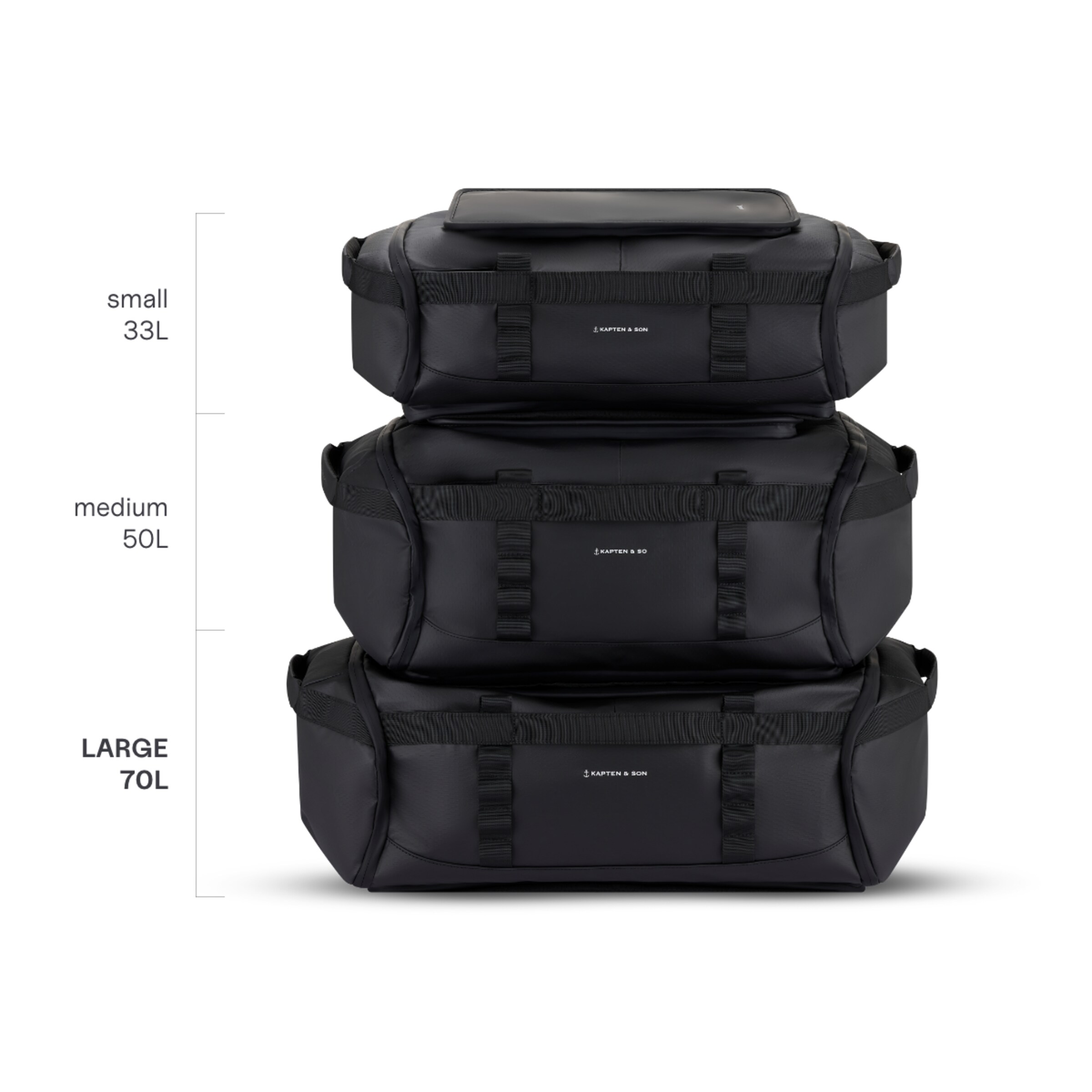 Lisbon Duffle Backpack Large All Black 