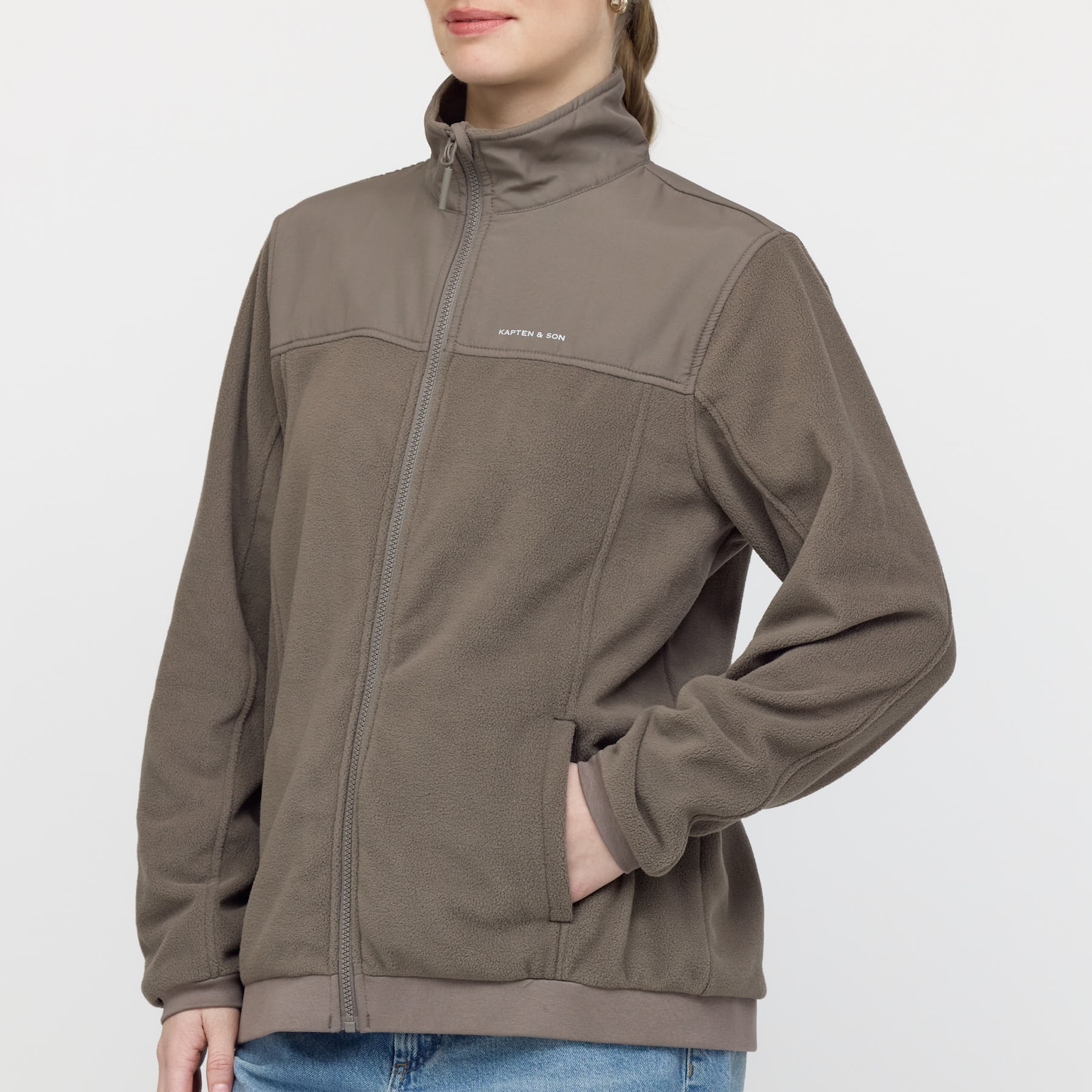 Light Fleece Jacket, Light Fleece Jacket Taupe Taupe, Bild 5 von 8