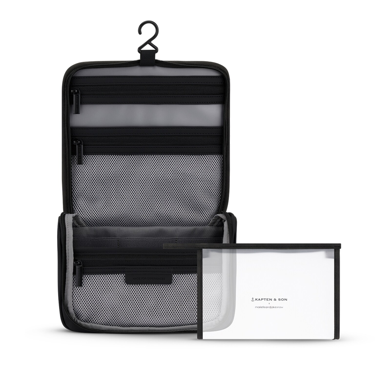 Bali Washbag, Bali Washbag All Black  by Mariefeandjakesnow, Zwart, Afbeelding 5 van 8
