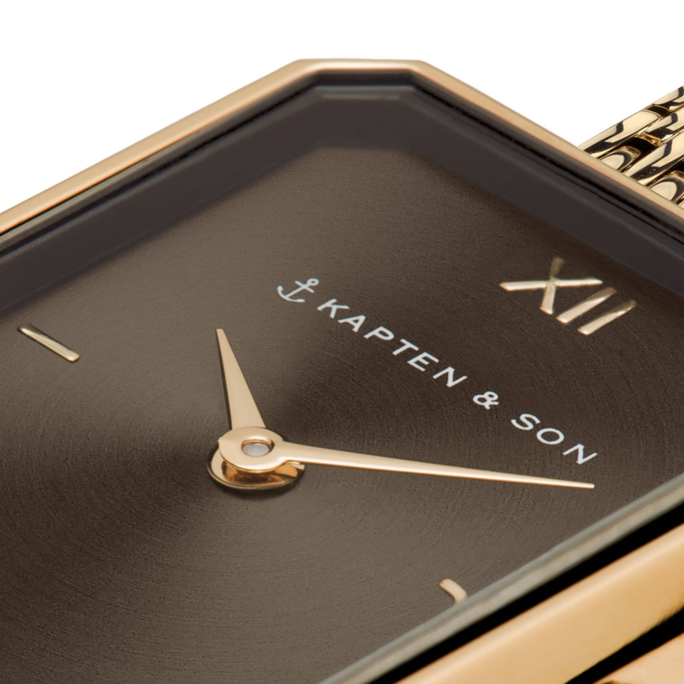 Grace Gold Brown Woven Steel Watches Jewellery Kapten Son