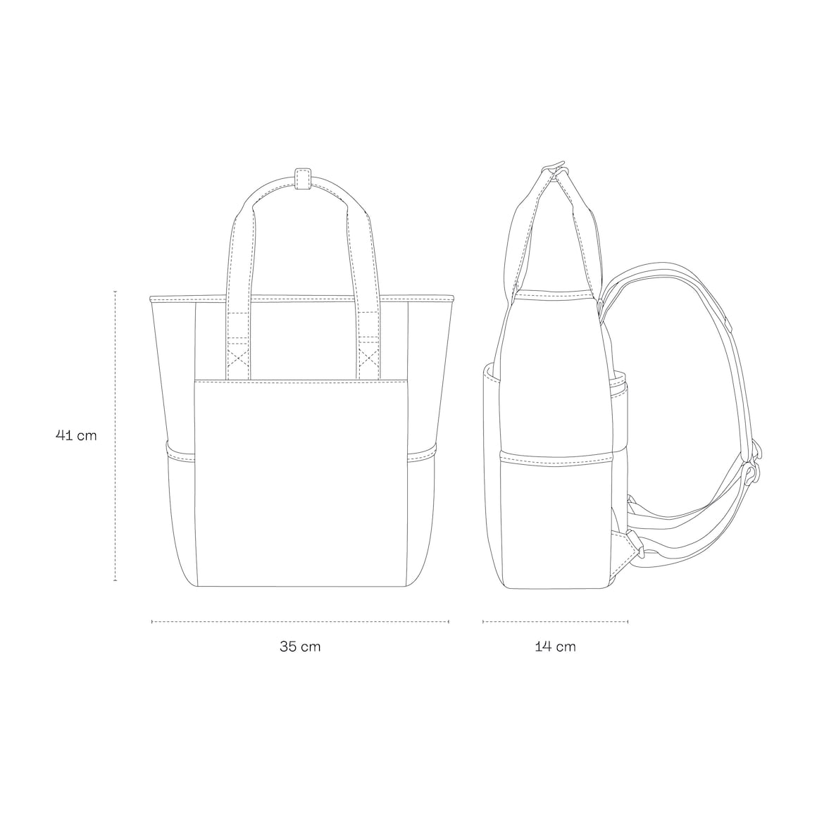 Lindby Diaper Backpack Set Greige