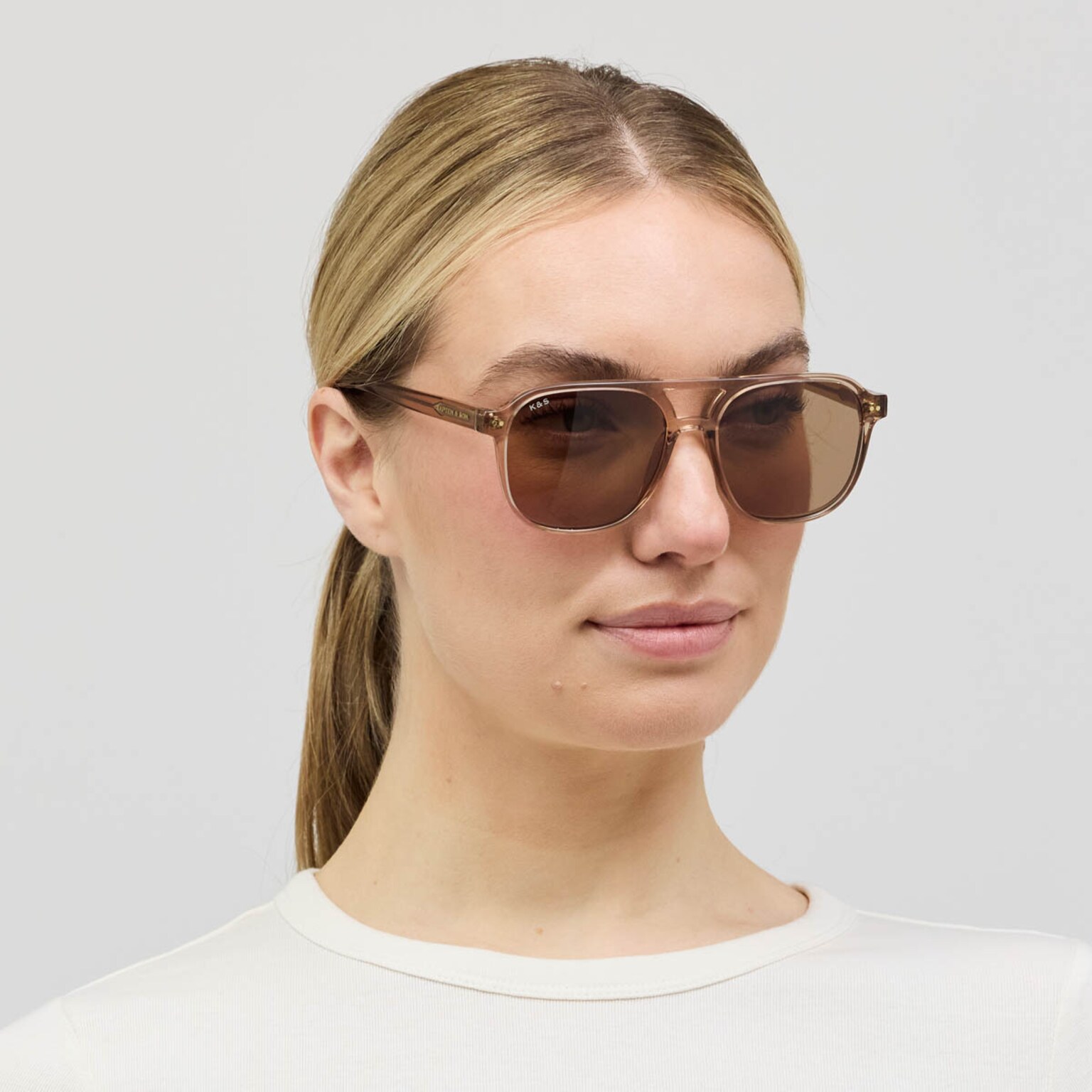 Zurich Oversize, Zurich Oversize Transparent Hazel Light Brown, Nude, Afbeelding 2 van 6