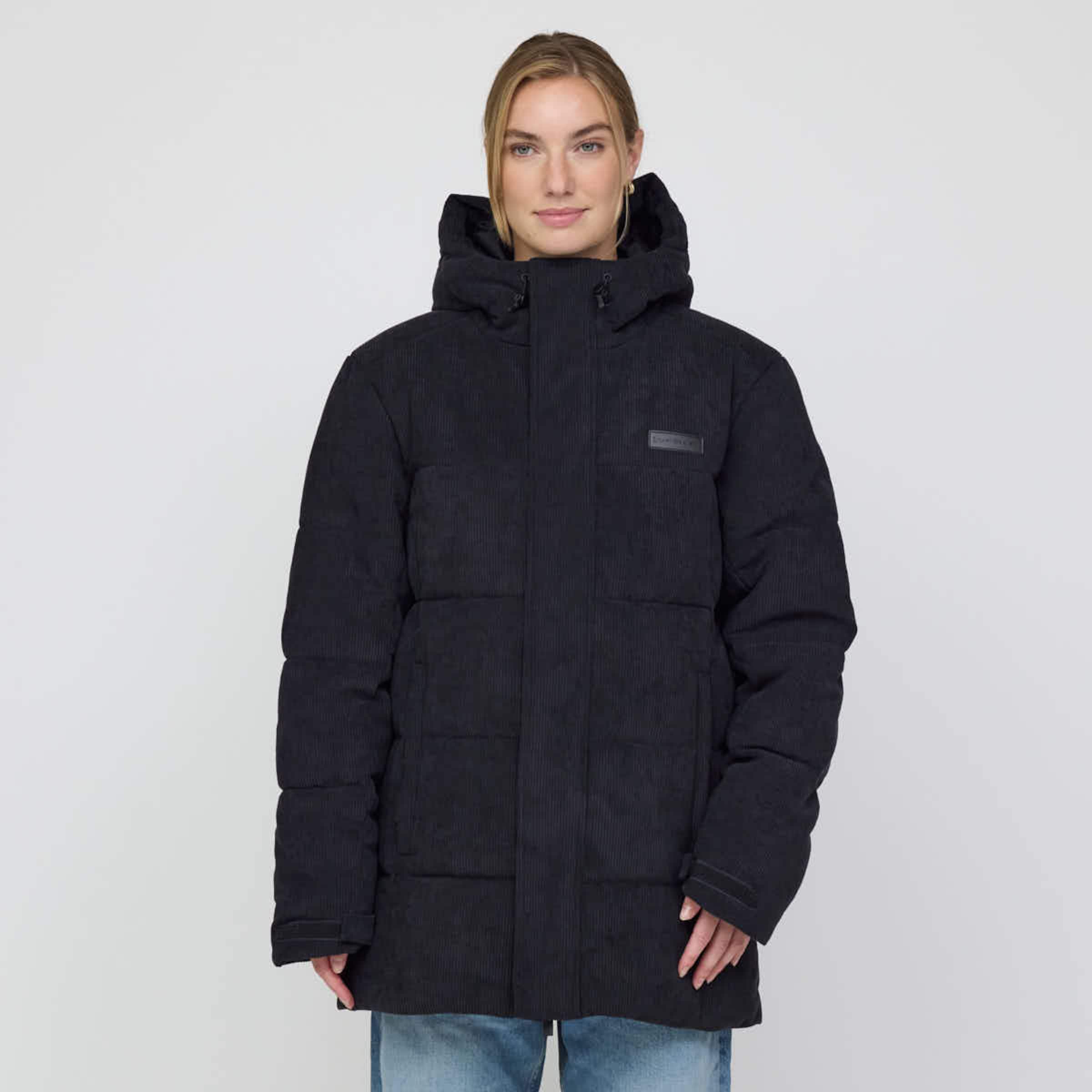 Winter Puffer Jacket Cord All Black