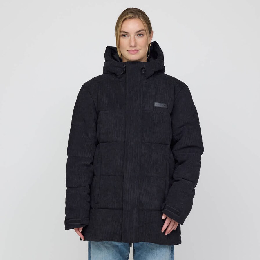 Winter Puffer Jacket, Winter Puffer Jacket Cord All Black, Zwart, Afbeelding 3 van 8