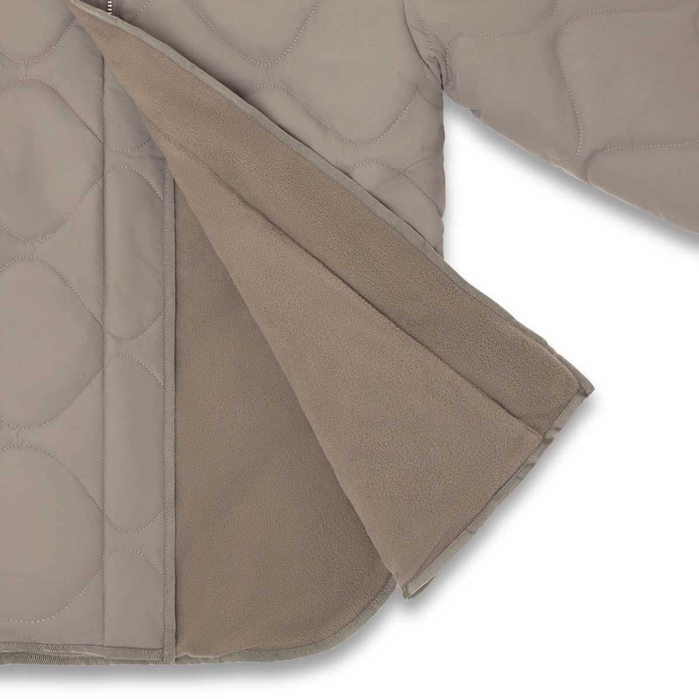 Reversible Bomber Puffer Jacket Taupe/Fleece
