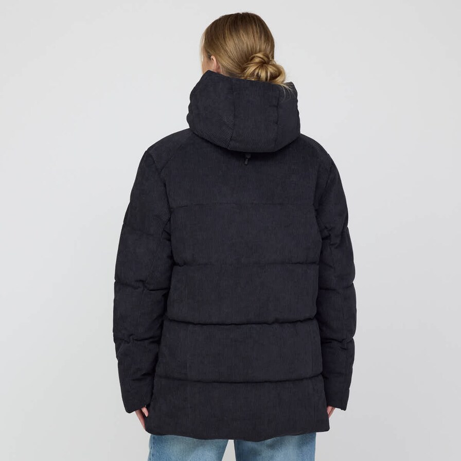 Winter Puffer Jacket, Winter Puffer Jacket Cord All Black, Zwart, Afbeelding 4 van 8