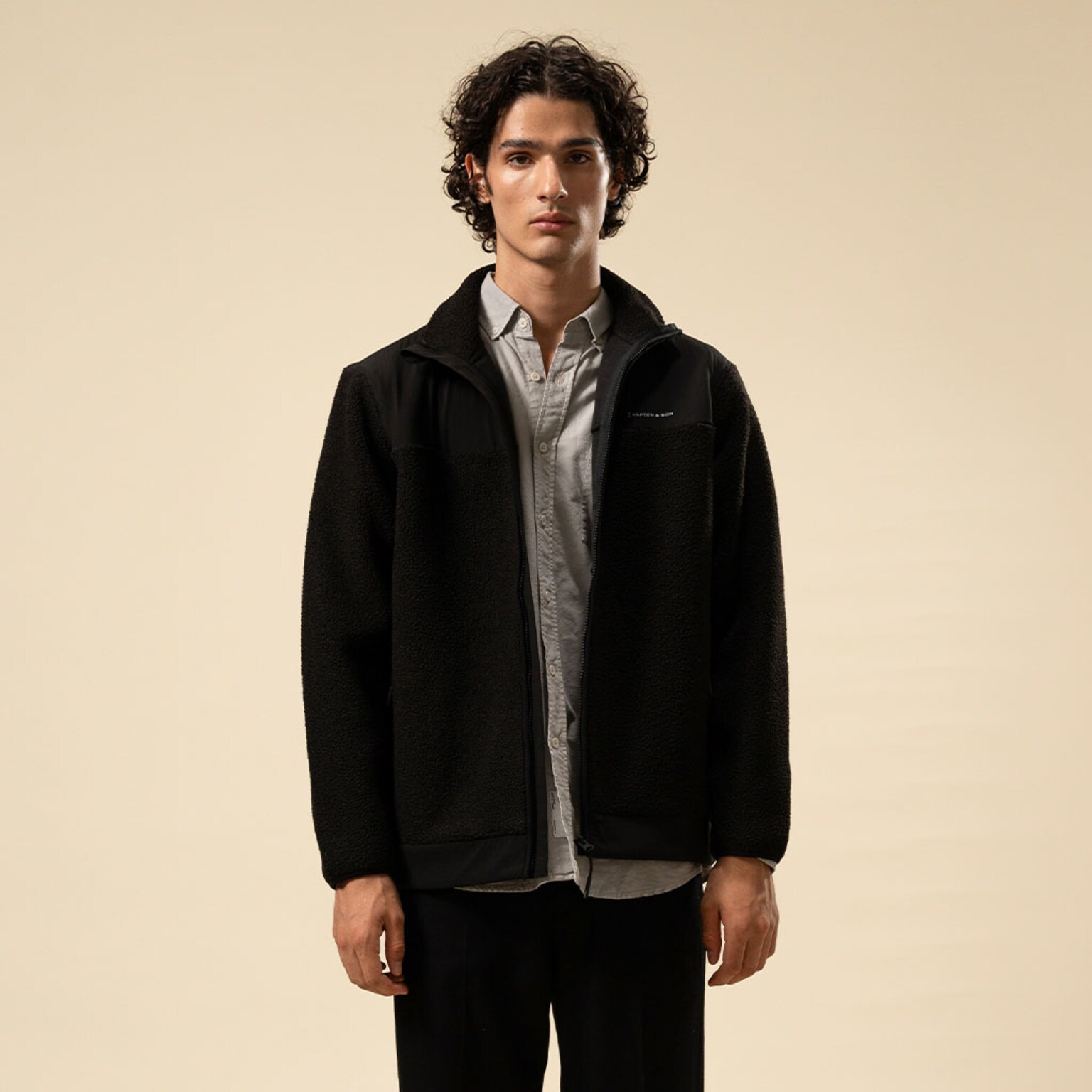 Teddy Fleece Jacket, Teddy Fleece Jacket Midnight Black, Zwart, Afbeelding 7 van 12