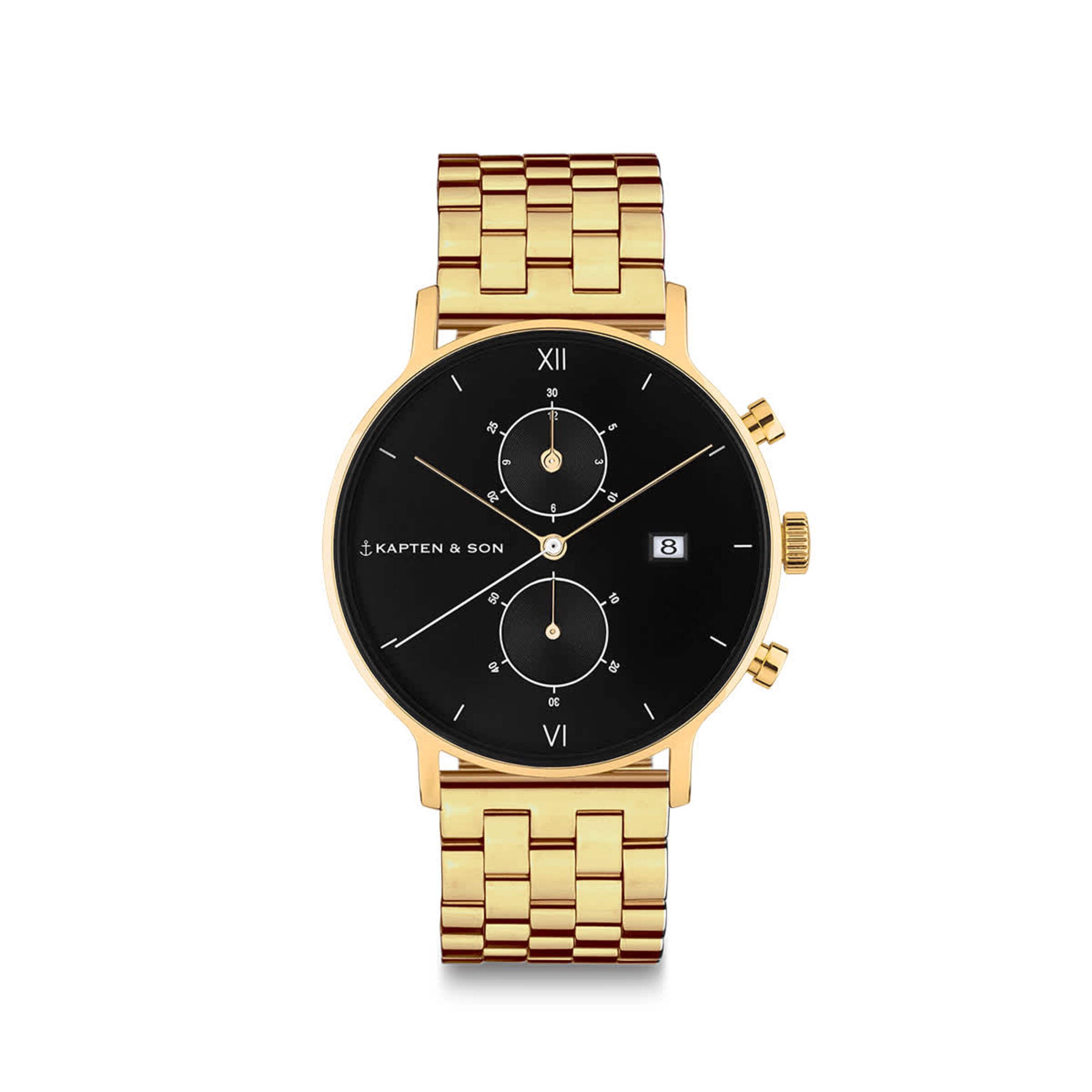 Geselecteerd, Chrono Small, Chrono Small Gold Black Steel, Goud