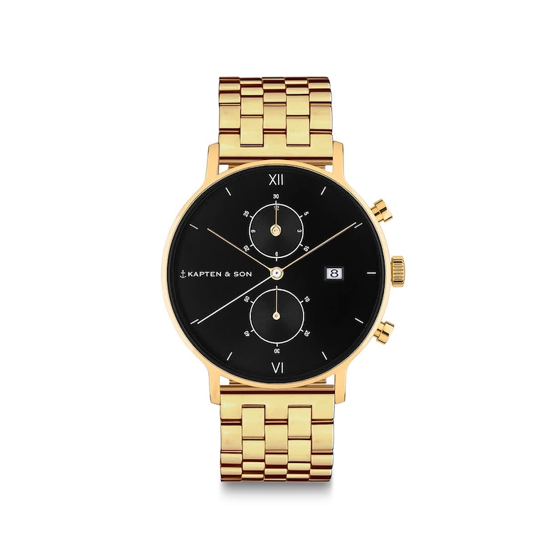 Chrono Small, Chrono Small Gold Black Steel Gold