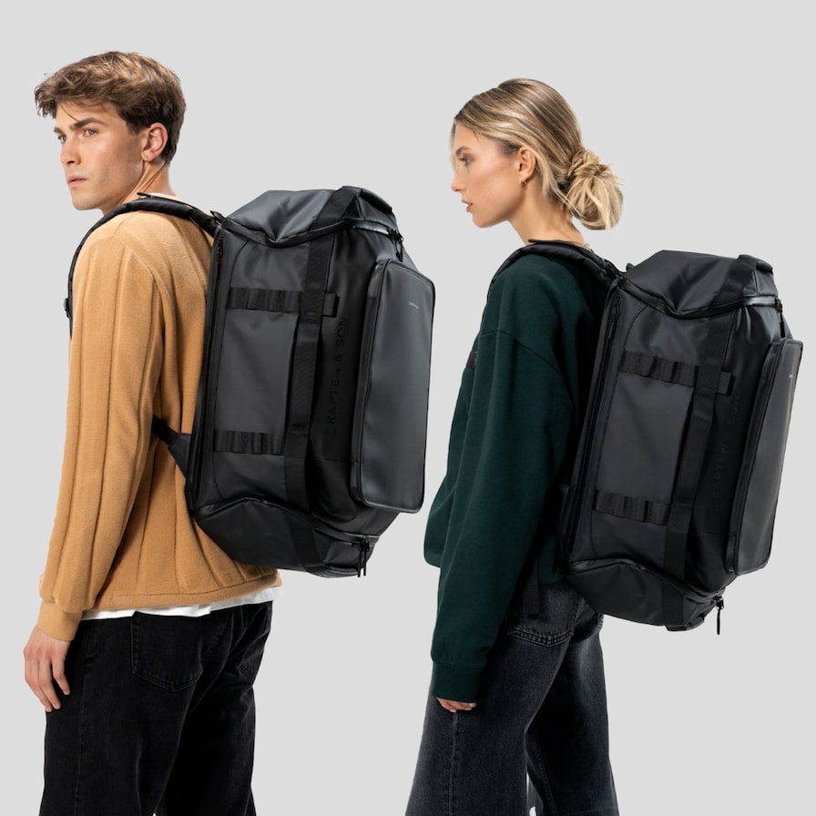 Lisbon Duffle Medium, Lisbon Duffle Backpack Medium All Black, Zwart, Afbeelding 4 van 14