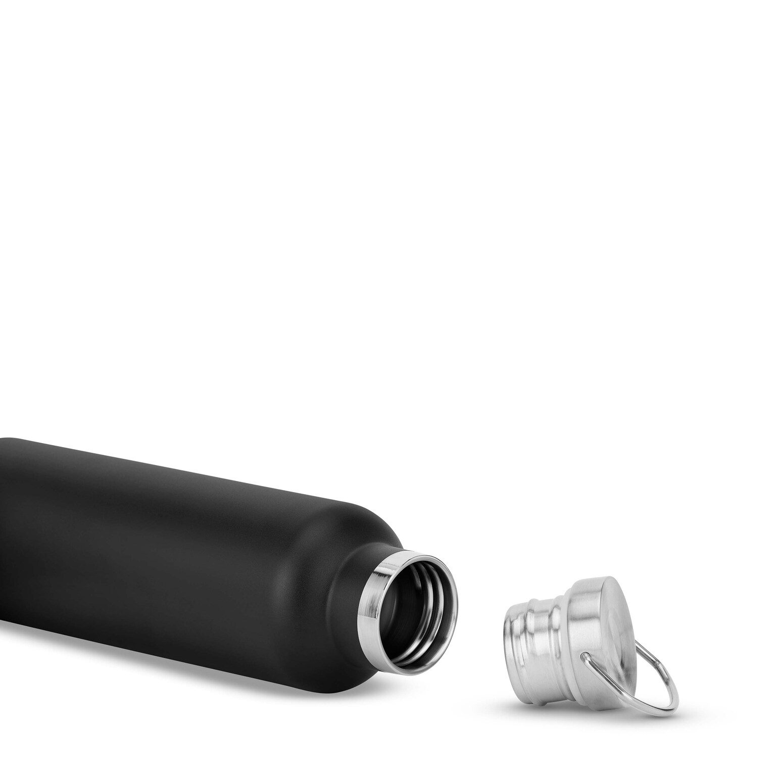 Water Bottle, Water Bottle Steel Black, Zwart, Afbeelding 3 van 5