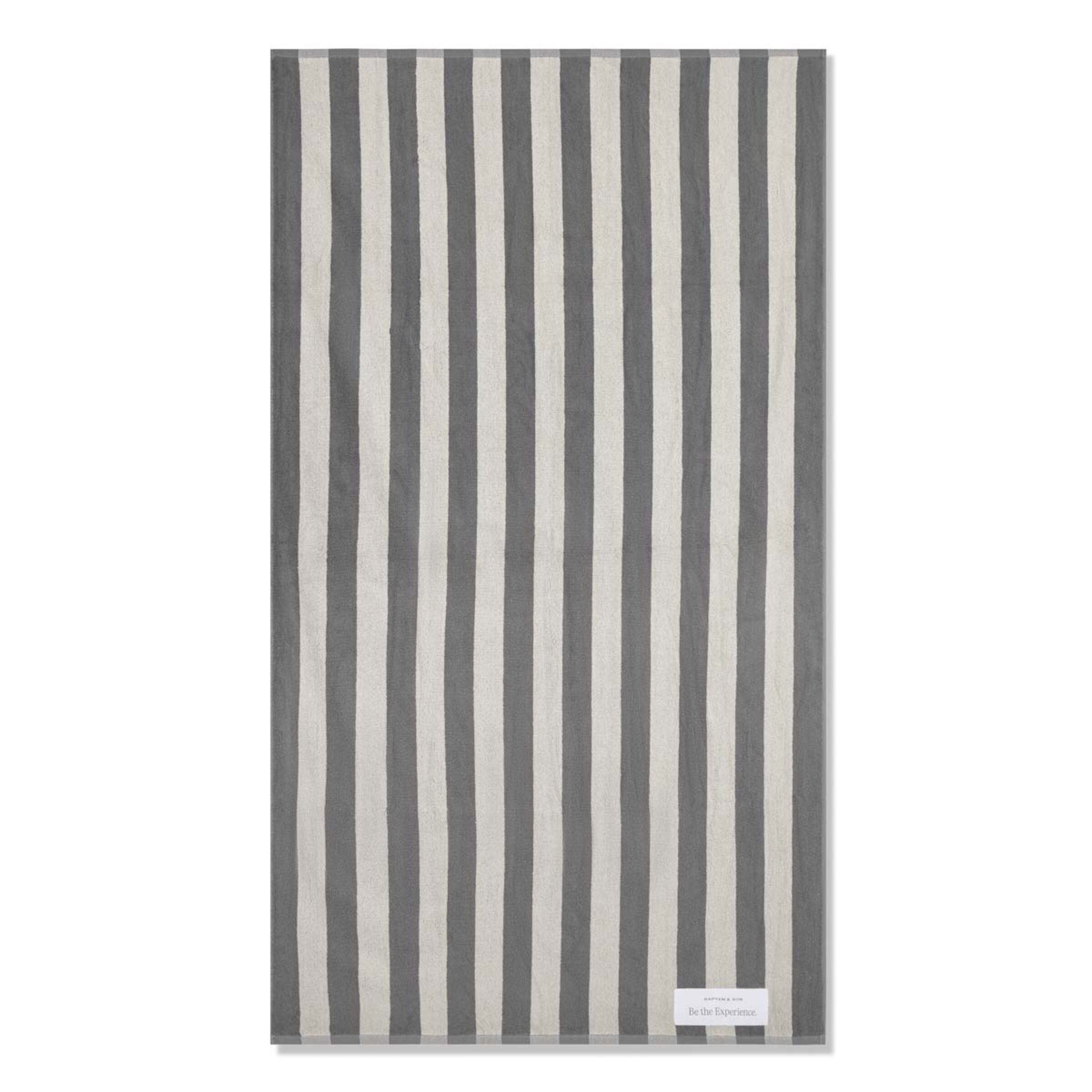 Towel Sand Black Stripe