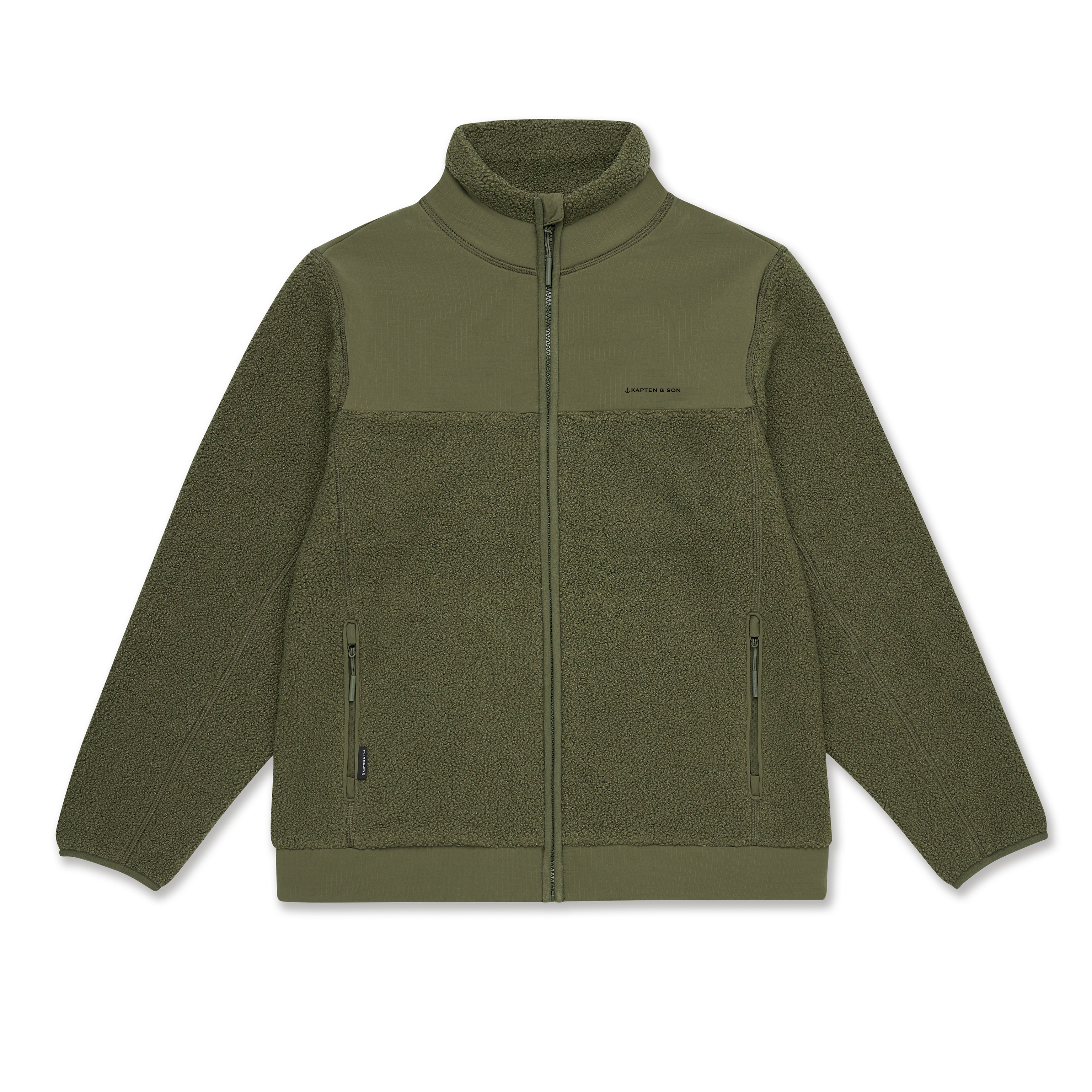 Geselecteerd, Teddy Fleece Jacket, Teddy Fleece Jacket Forest Green, Groen