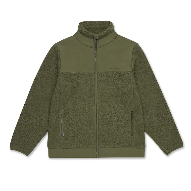 Teddy Fleece Jacket, Teddy Fleece Jacket Forest Green Grün
