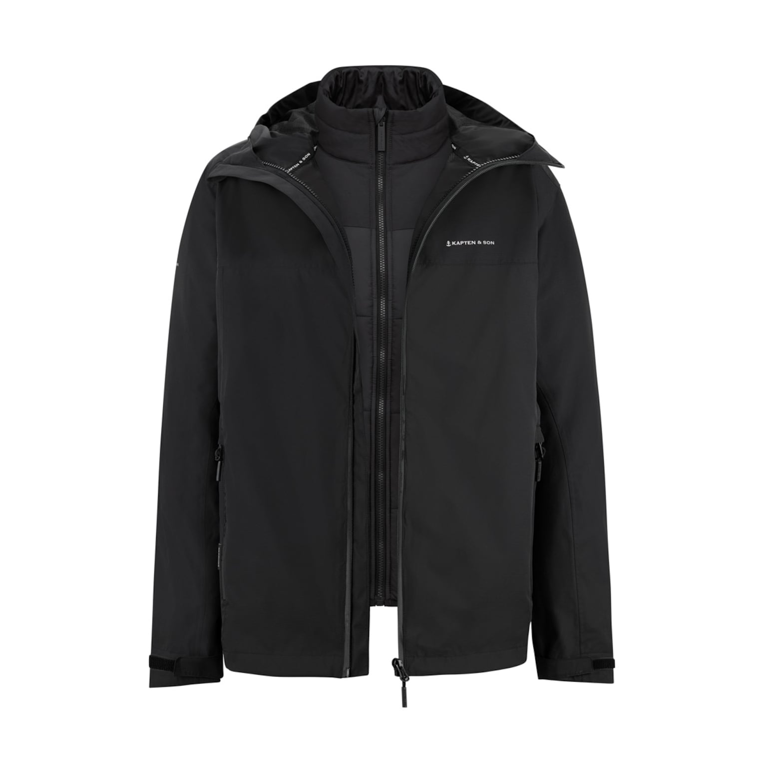 Puffer 3in1 Rain Jacket, Puffer 3in1 Rain Jacket All Black, Zwart, Afbeelding 1 van 15