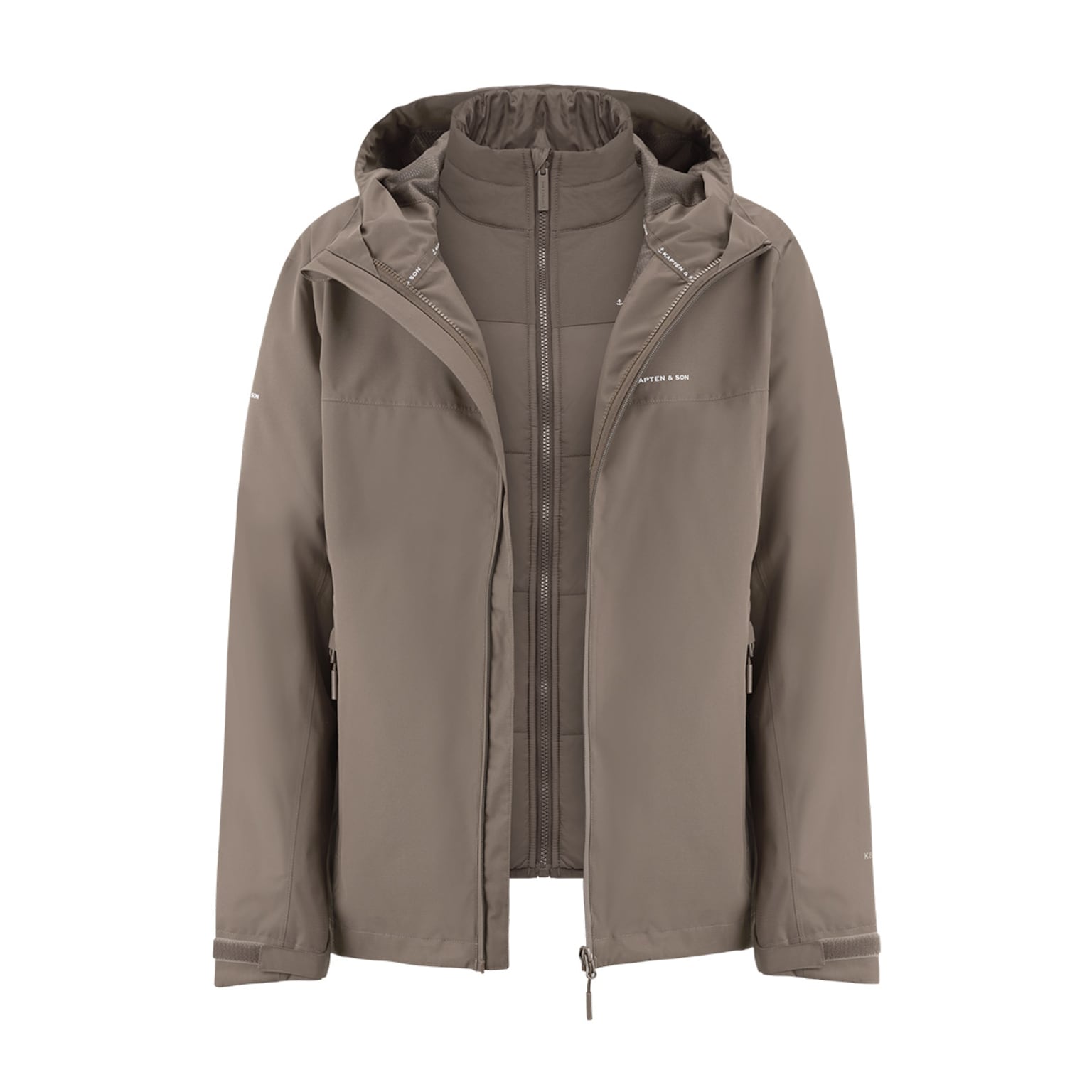 Puffer 3in1 Rain Jacket, Puffer 3in1 Rain Jacket Taupe, Taupe, Image 1 of 13