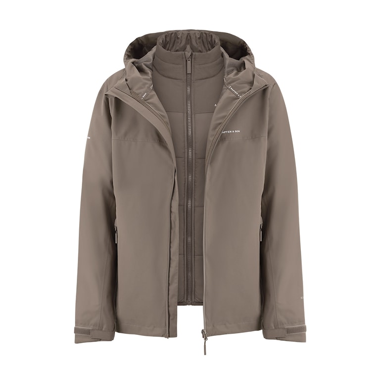 Puffer 3in1 Rain Jacket, Puffer 3in1 Rain Jacket Taupe, Taupe