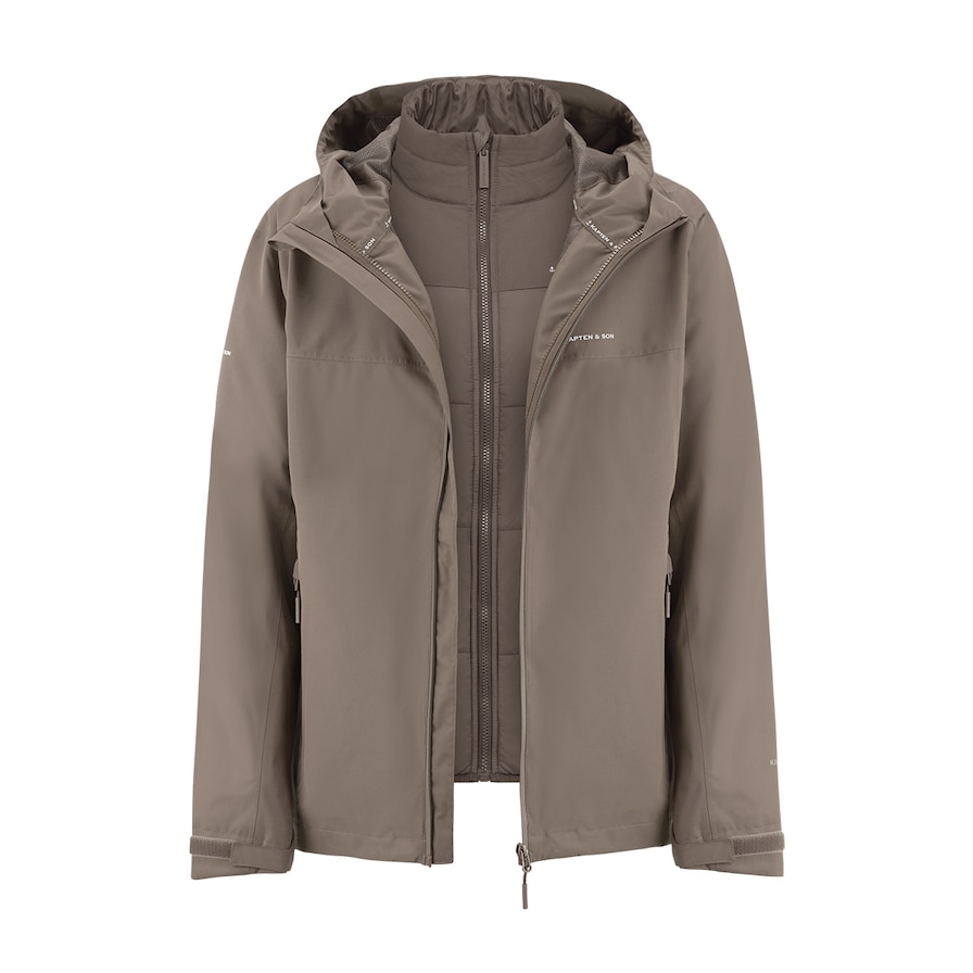 Puffer 3in1 Rain Jacket, Puffer 3in1 Rain Jacket Taupe, Taupe, Image 1 of 13