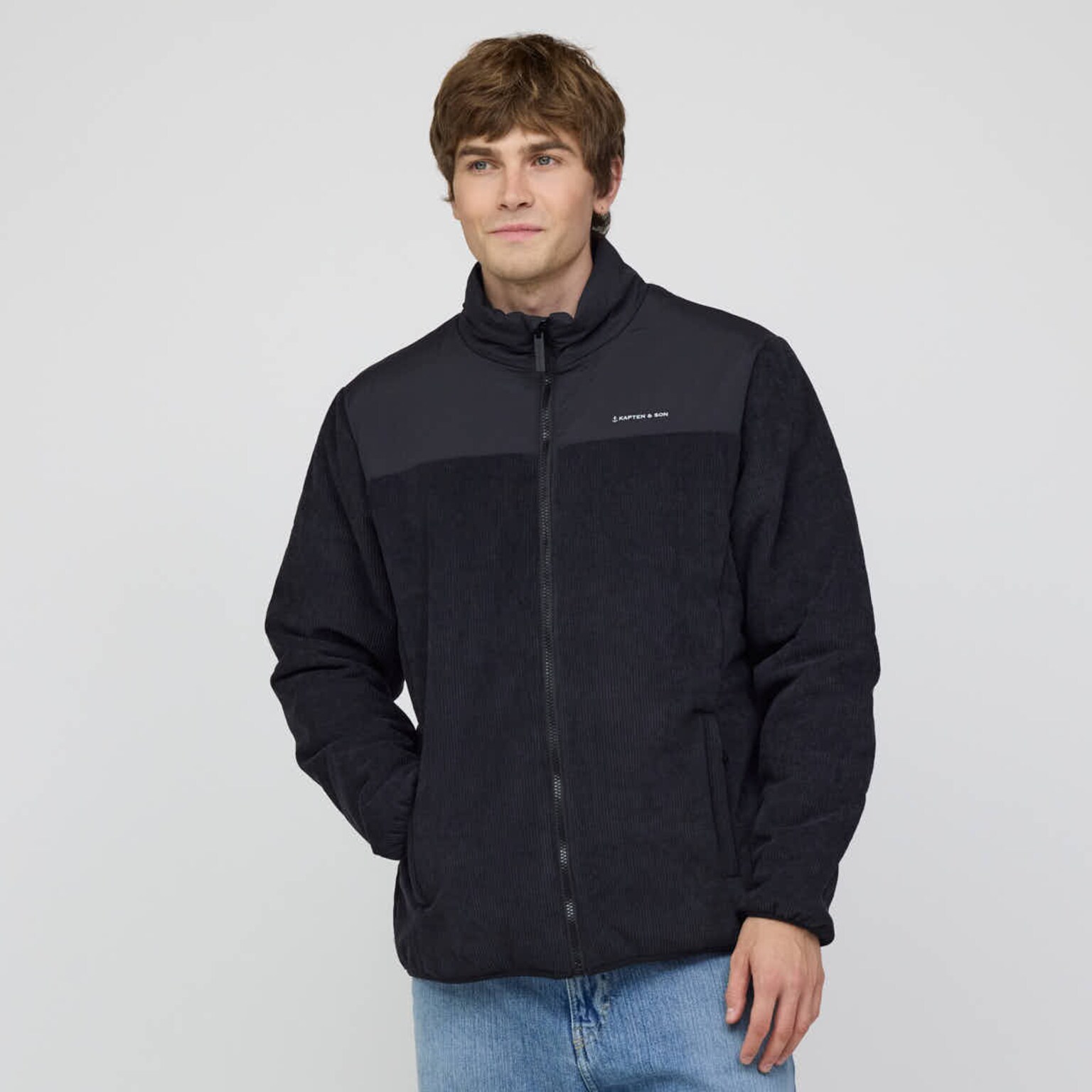 Puffer Jacket, Puffer Jacket Cord All Black, Zwart, Afbeelding 3 van 6