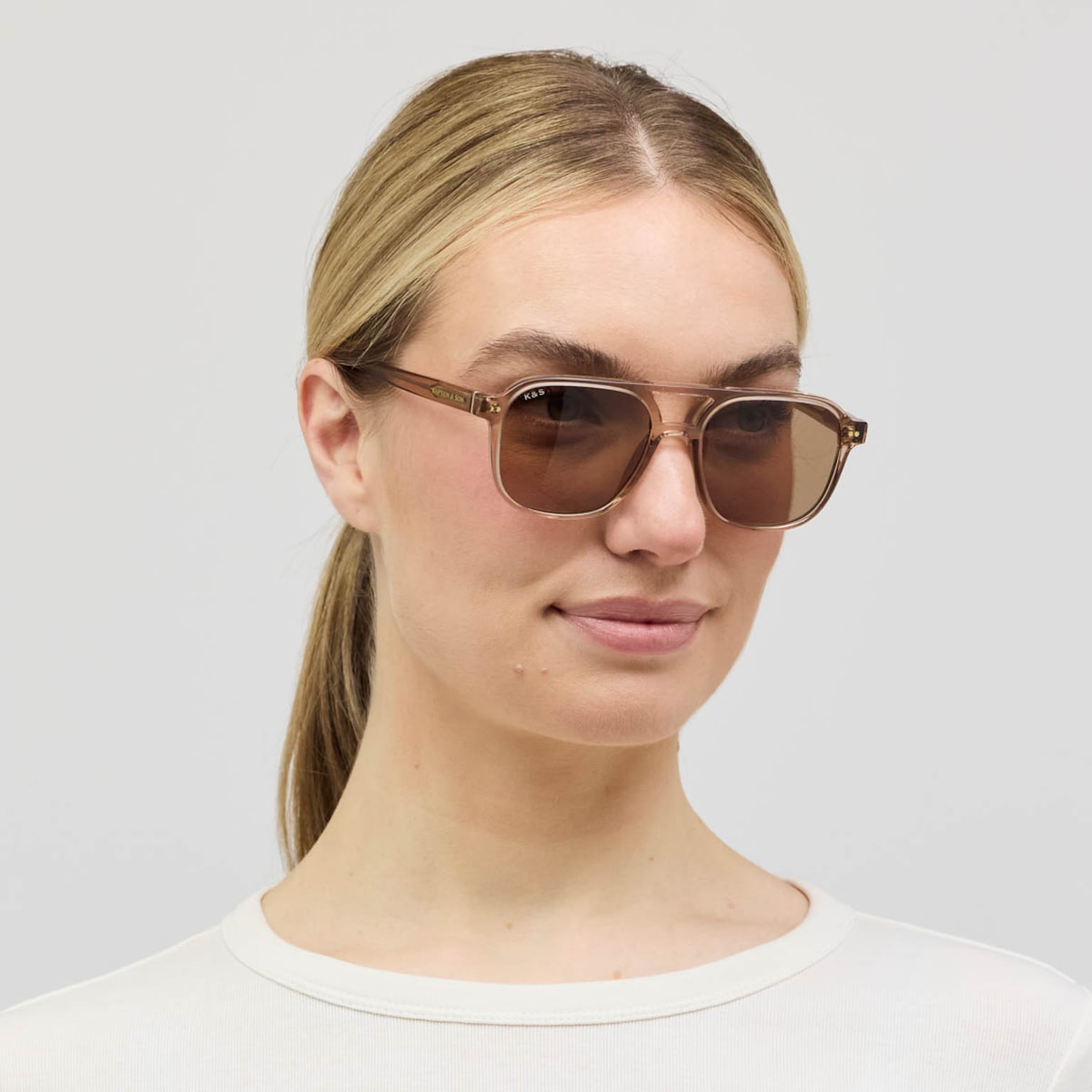 Zurich Oversize Small, Zurich Oversize Small Transparent Hazel Light Brown, Nude, Afbeelding 2 van 6
