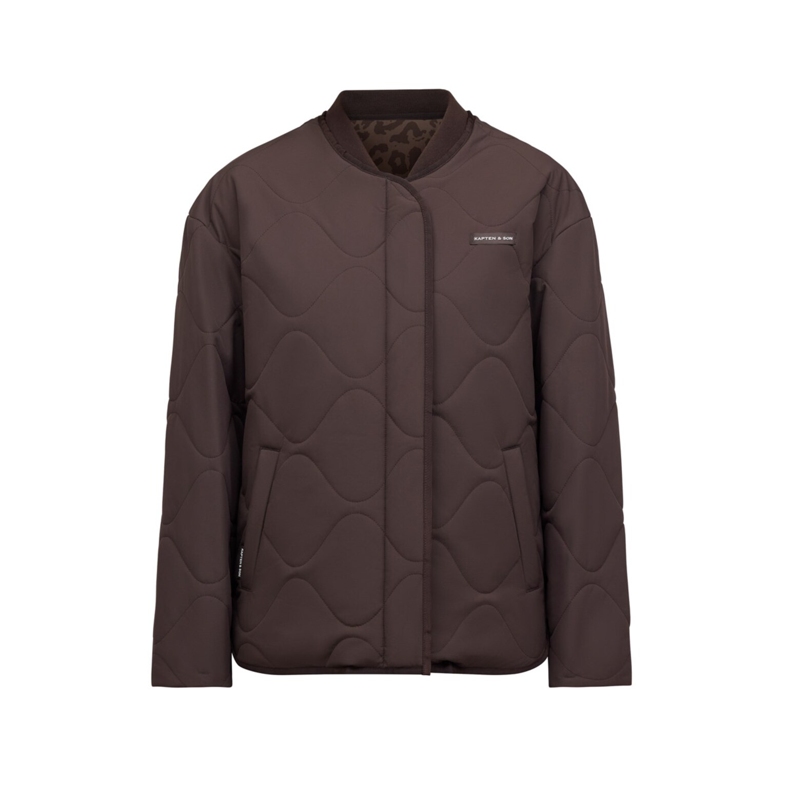 Reversible Bomber Puffer Jacket, Reversible Bomber Puffer Jacket Chocolate Brown/Leo Dunkelbraun, Bild 1 von 13