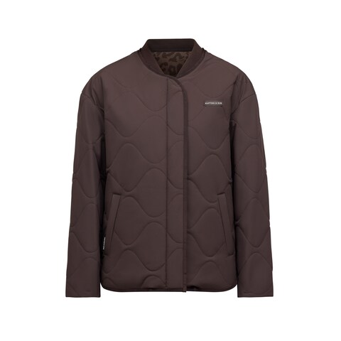 Reversible Bomber Puffer Jacket Chocolate Brown/Leo