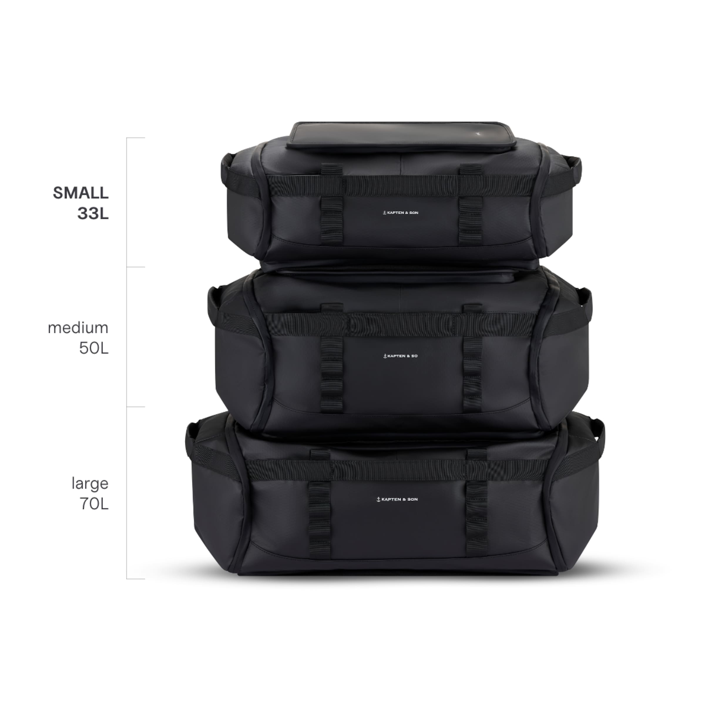 Lisbon Duffle Backpack Small All Black 