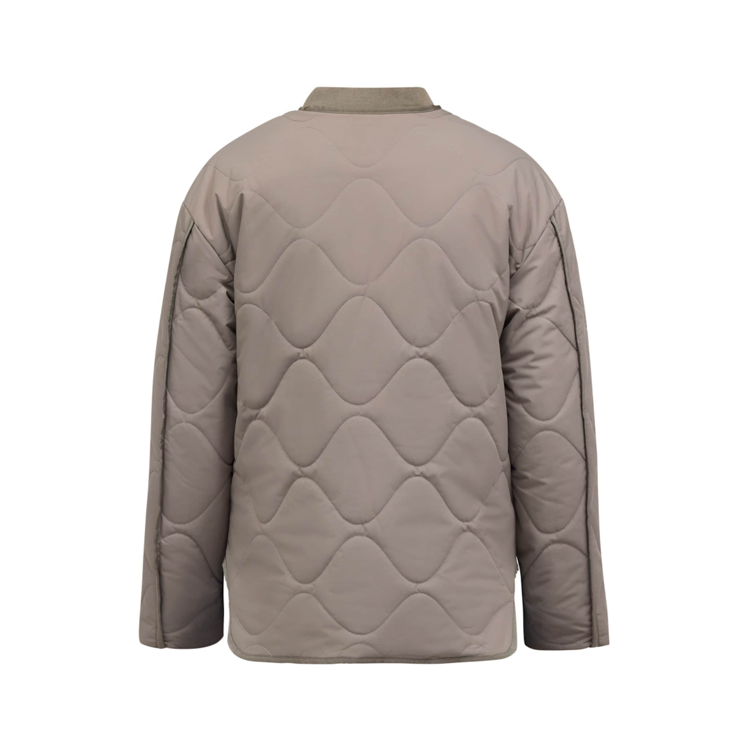 Reversible Bomber Puffer Jacket Taupe/Fleece