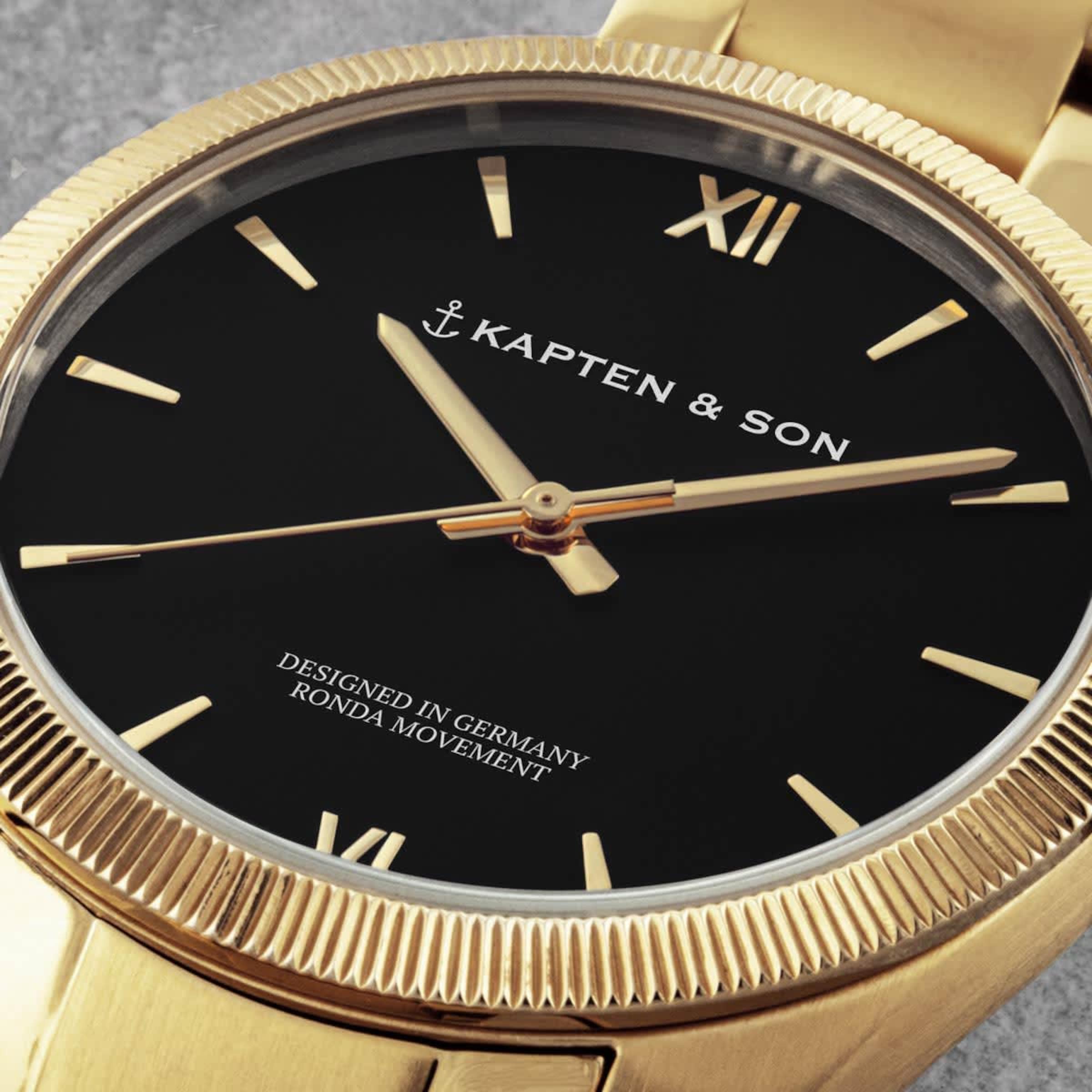 Crush Gold Black Steel Watches Jewellery Kapten Son