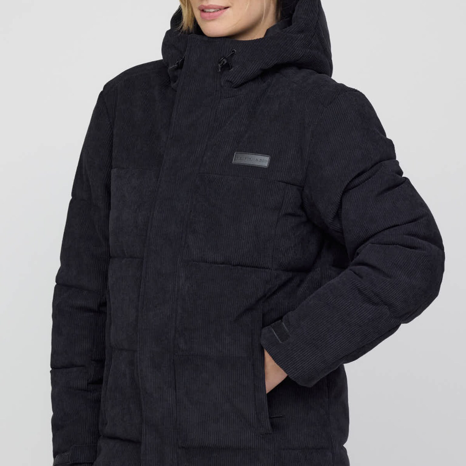 Winter Puffer Jacket, Winter Puffer Jacket Cord All Black, Zwart, Afbeelding 7 van 8