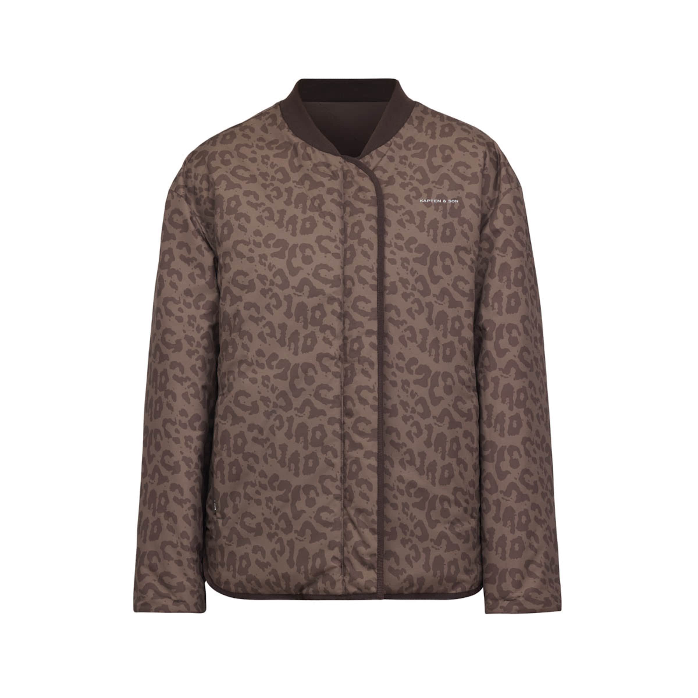 Reversible Bomber Puffer Jacket Chocolate Brown/Leo