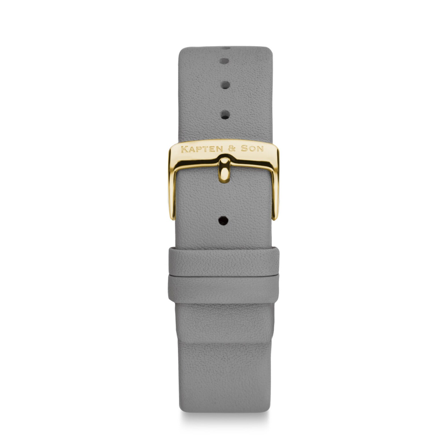 Leather Strap Ash Grey Leather Gold