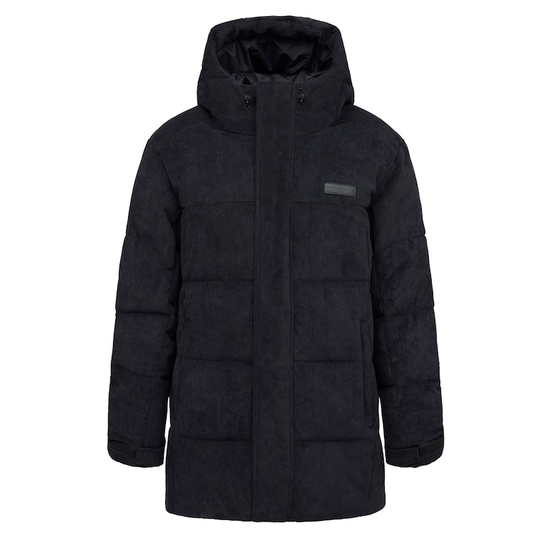 Winter Puffer Jacket, Winter Puffer Jacket Cord All Black, Negro