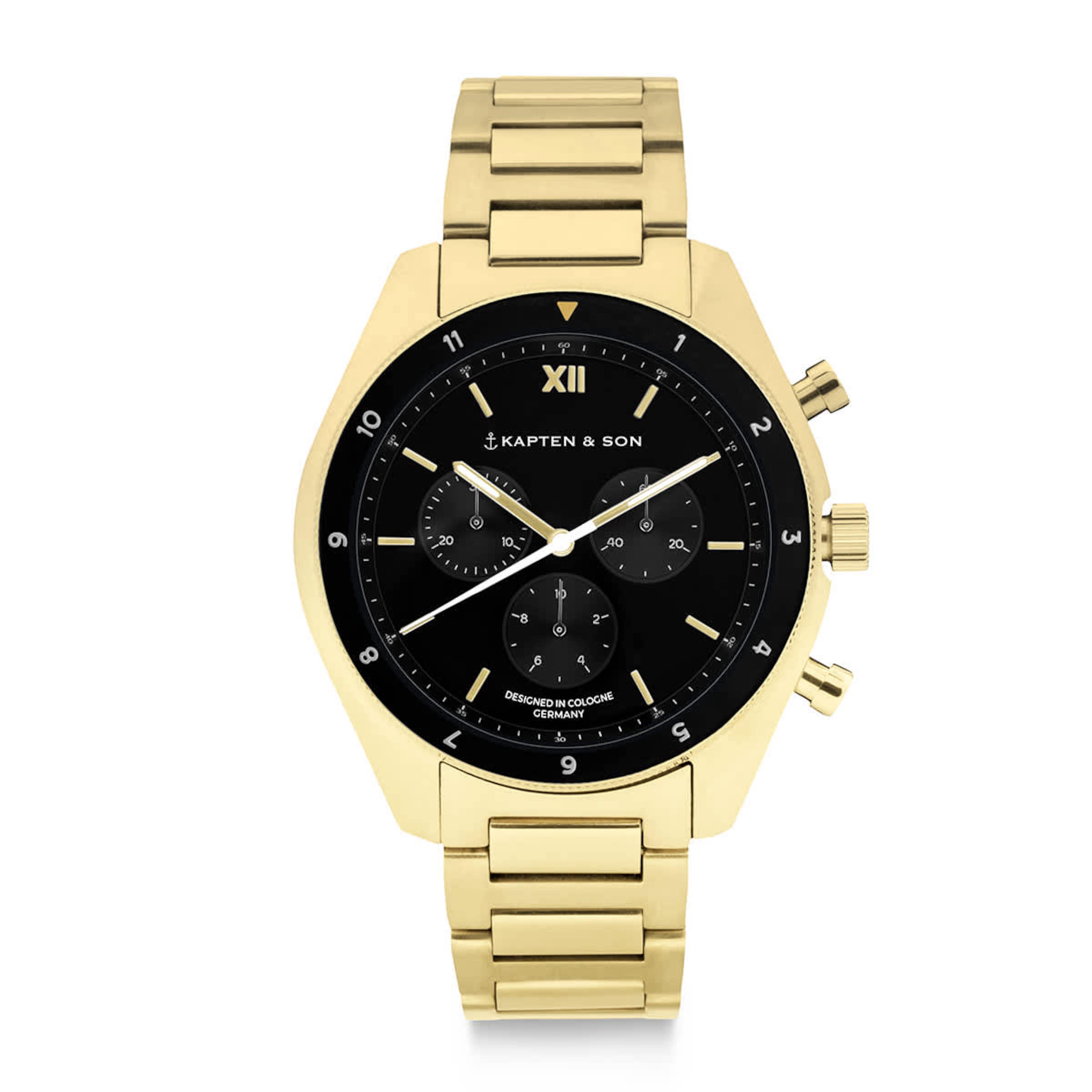 Sieraden Horloges Analoge horloges Kapten & Son Analoog horloge zwart-goud zakelijke stijl 
