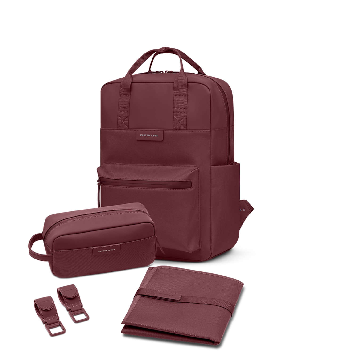 Bergen Pro Diaper, Bergen Pro Diaper Backpack Set Burgundy, Burgundy, Afbeelding 1 van 11