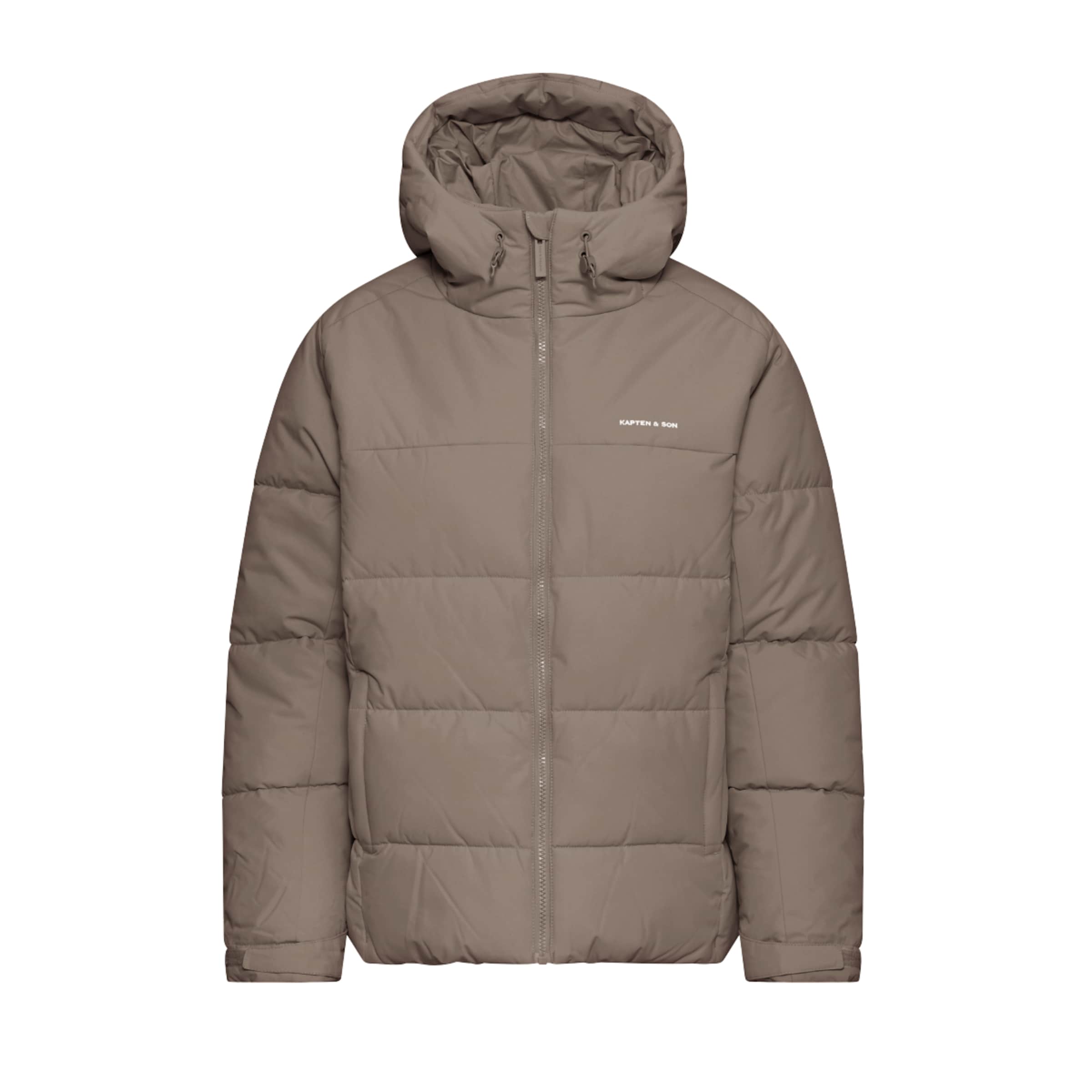 Short Winter Puffer Jacket Taupe