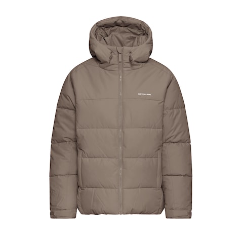 Short Winter Puffer Jacket Taupe