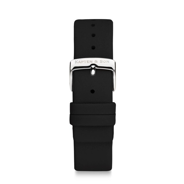 Leather Strap Black Leather Silver