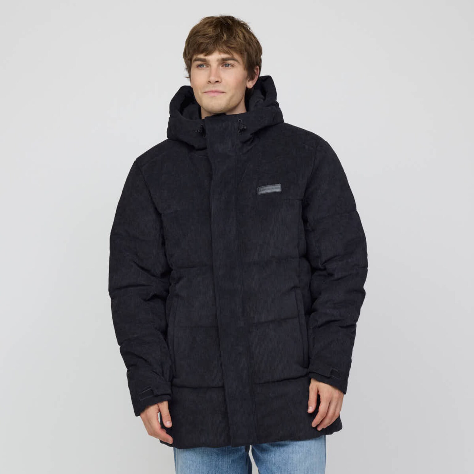 Winter Puffer Jacket, Winter Puffer Jacket Cord All Black, Zwart, Afbeelding 3 van 8