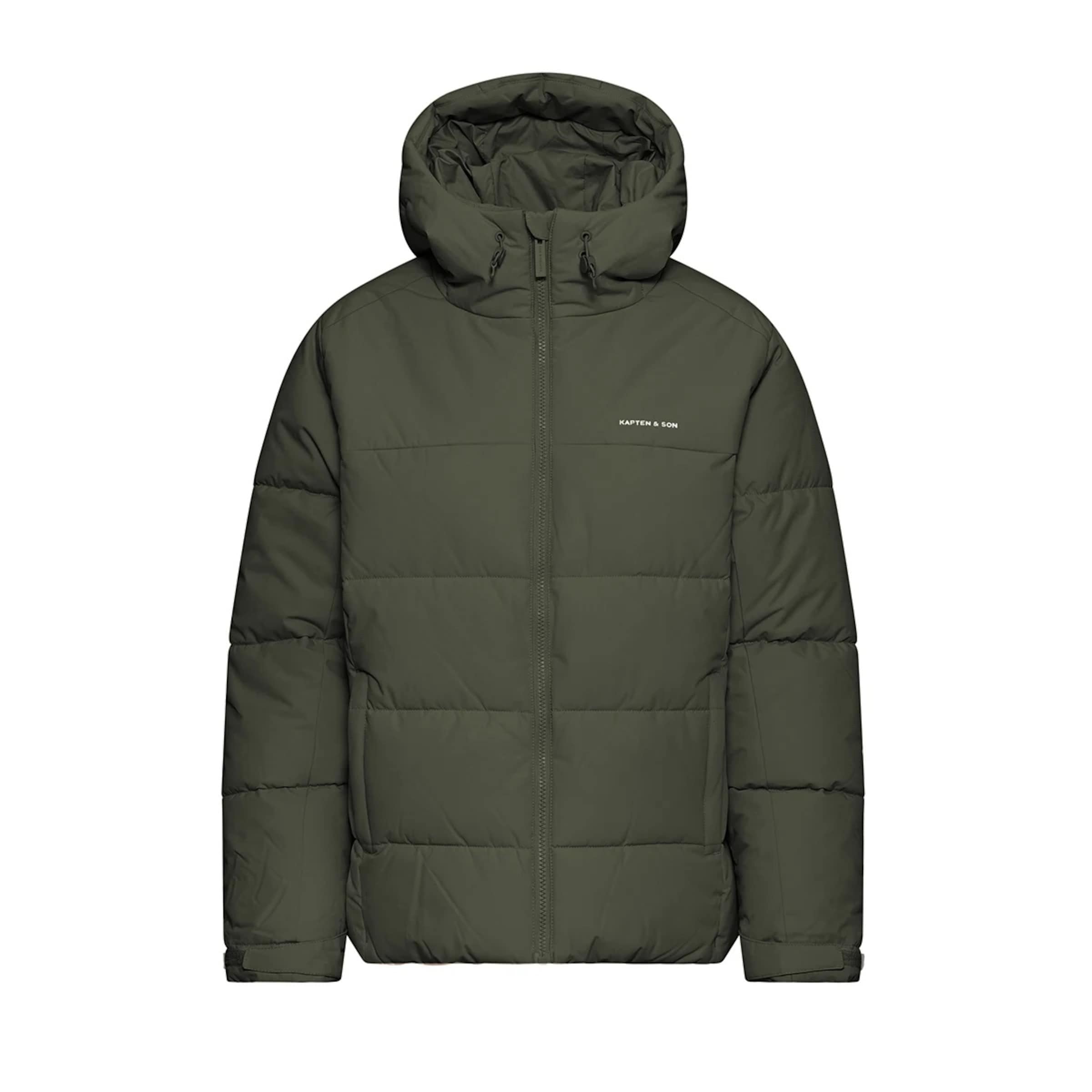 Short Winter Puffer Jacket Olive