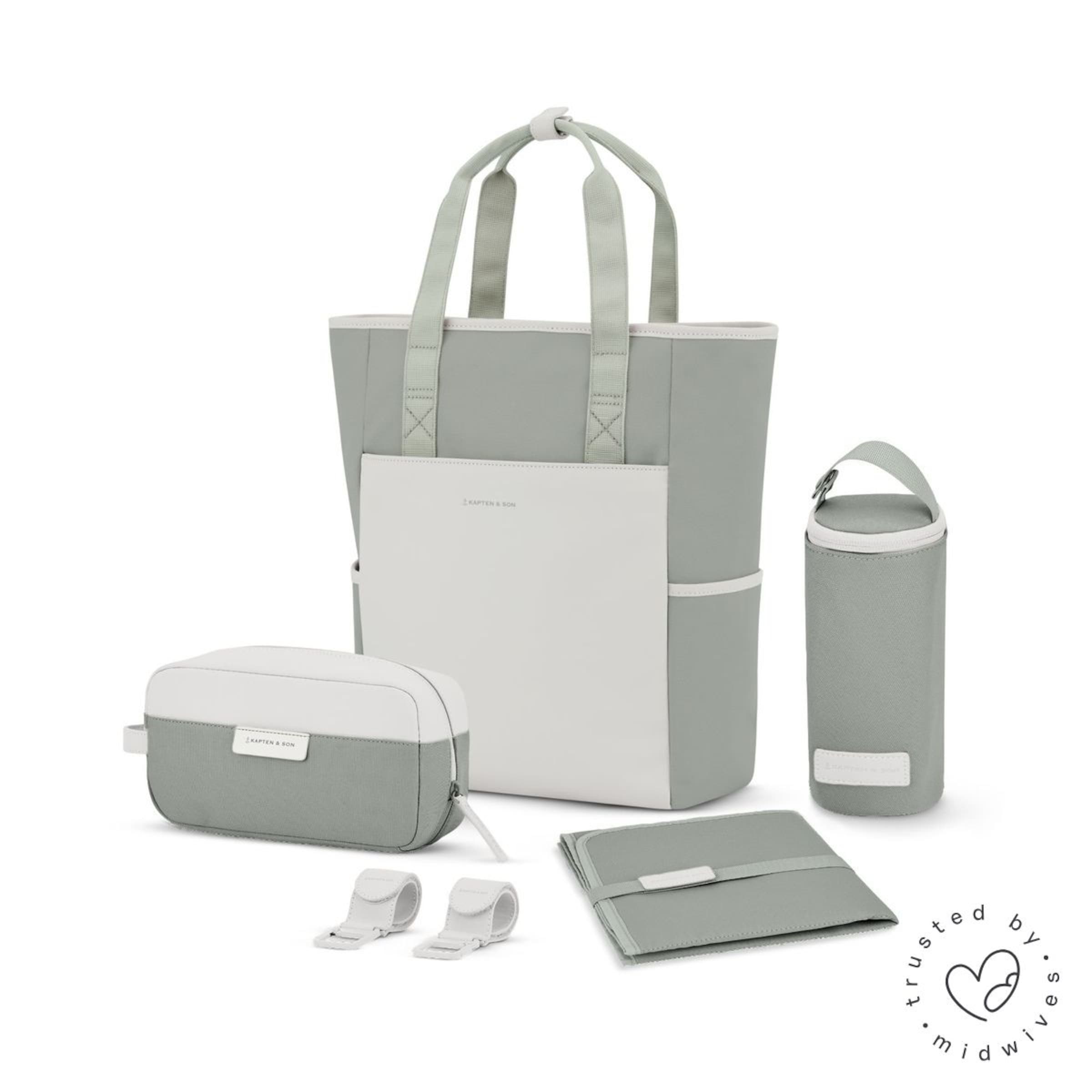 Lindby Diaper Backpack Set Muted Sage