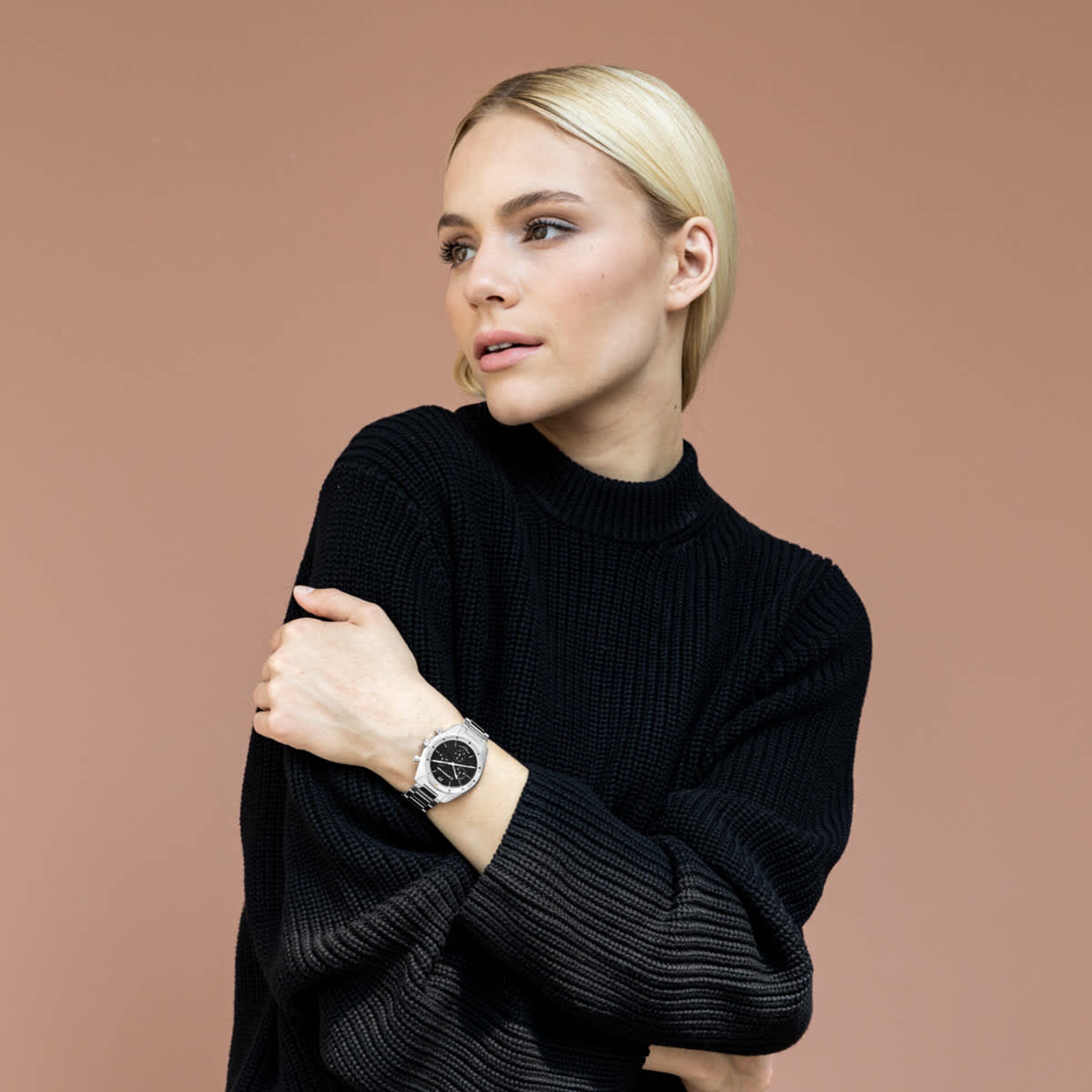 Rise Small Silver Black Steel