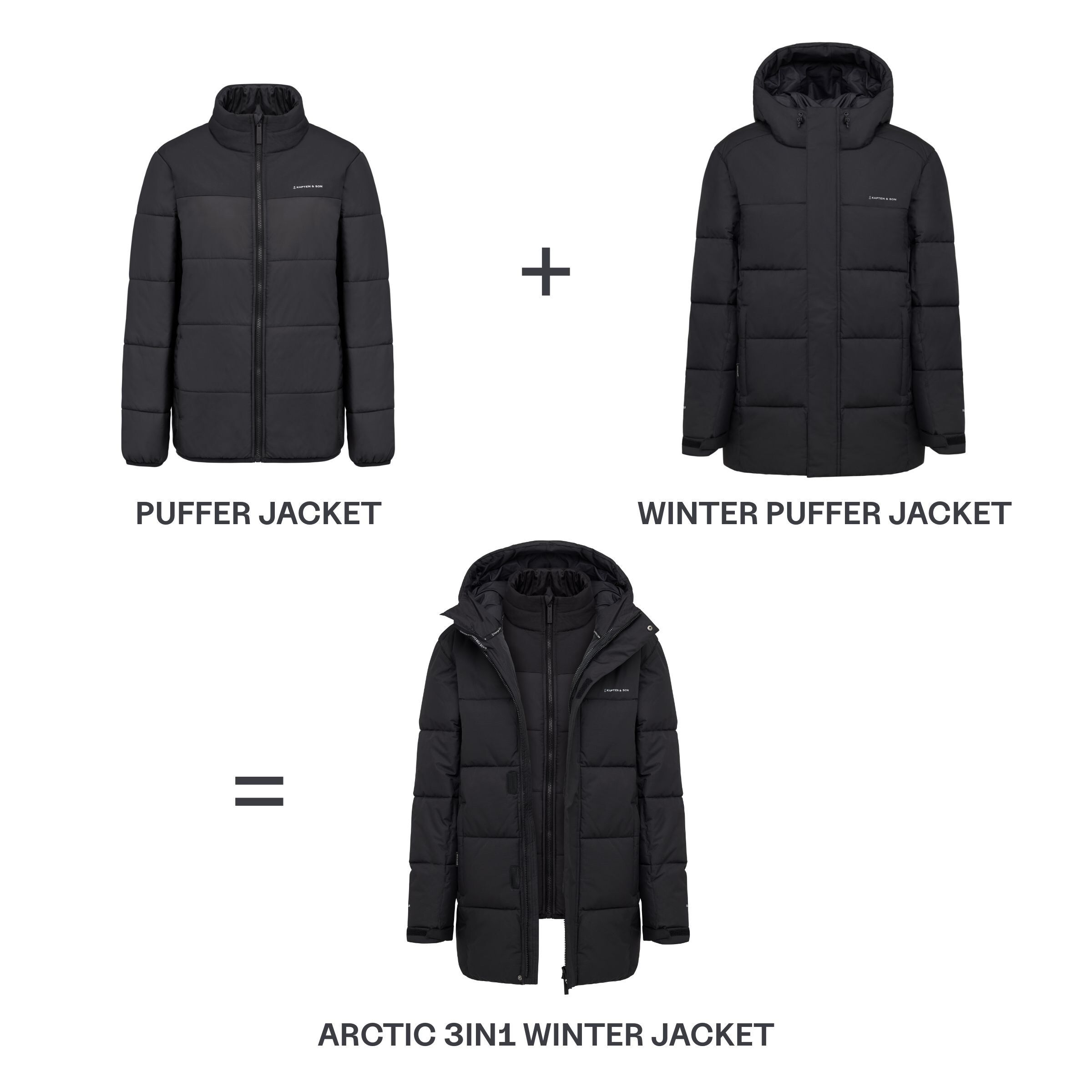 Arctic 3in1 Winter Jacket All Black